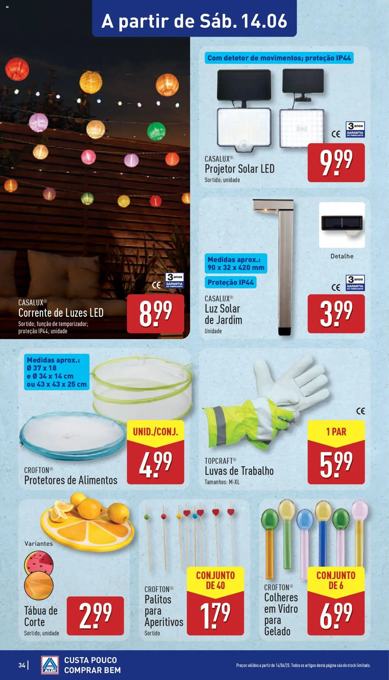 Aldi folheto │ válido de 09.06.2025 | Página: 34 | Produtos: Tábua, Gelado, Projetor, Colheres