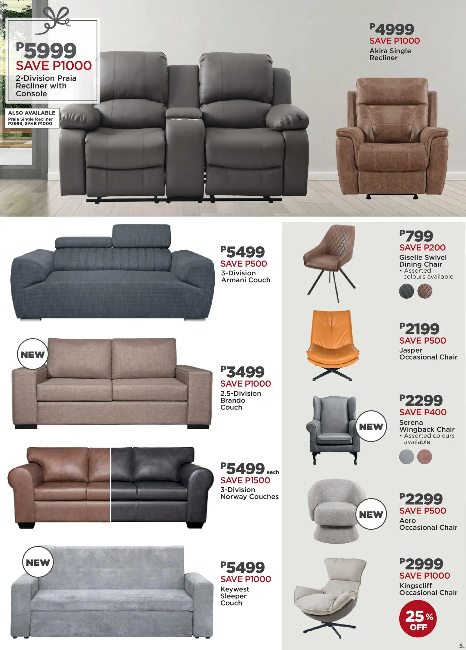 New House and Home catalogue – valid from 20.10.2025 | Page: 5 | Products: Couch, Chair