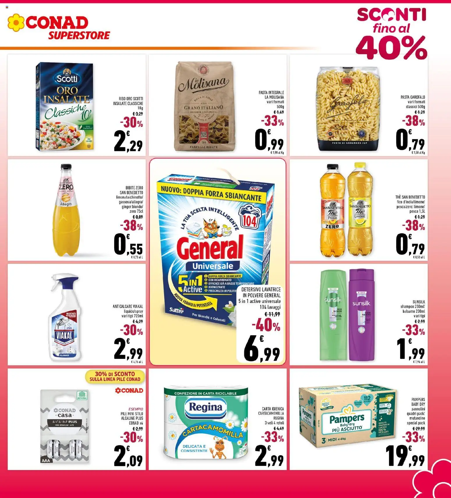 Volantino Conad del 22.04.2026 | Pagina: 3 | Prodotti: Pile, Anticalcare, Pasta, The