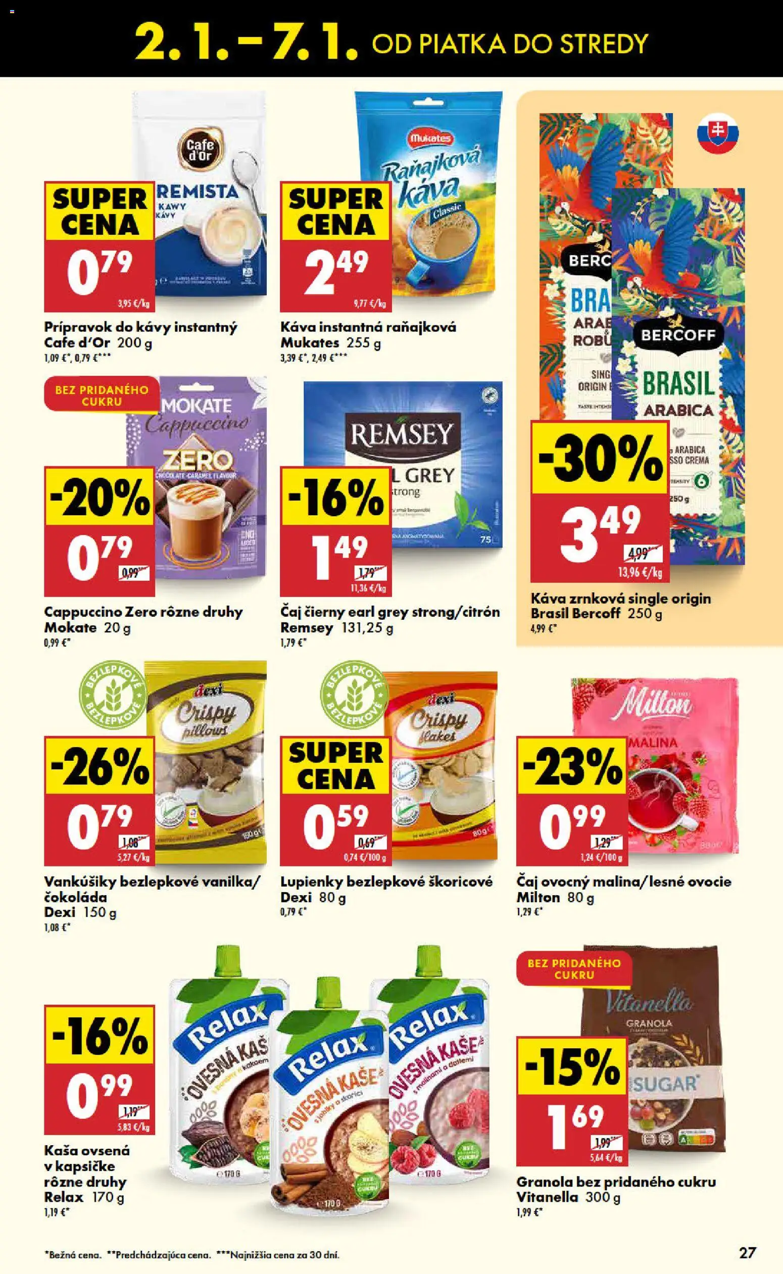 Nové Biedronka akcie – leták je platný od 02.01.2026 | Strana: 27 | Produkty: Káva, Čaj, Čokoláda, Ovocie