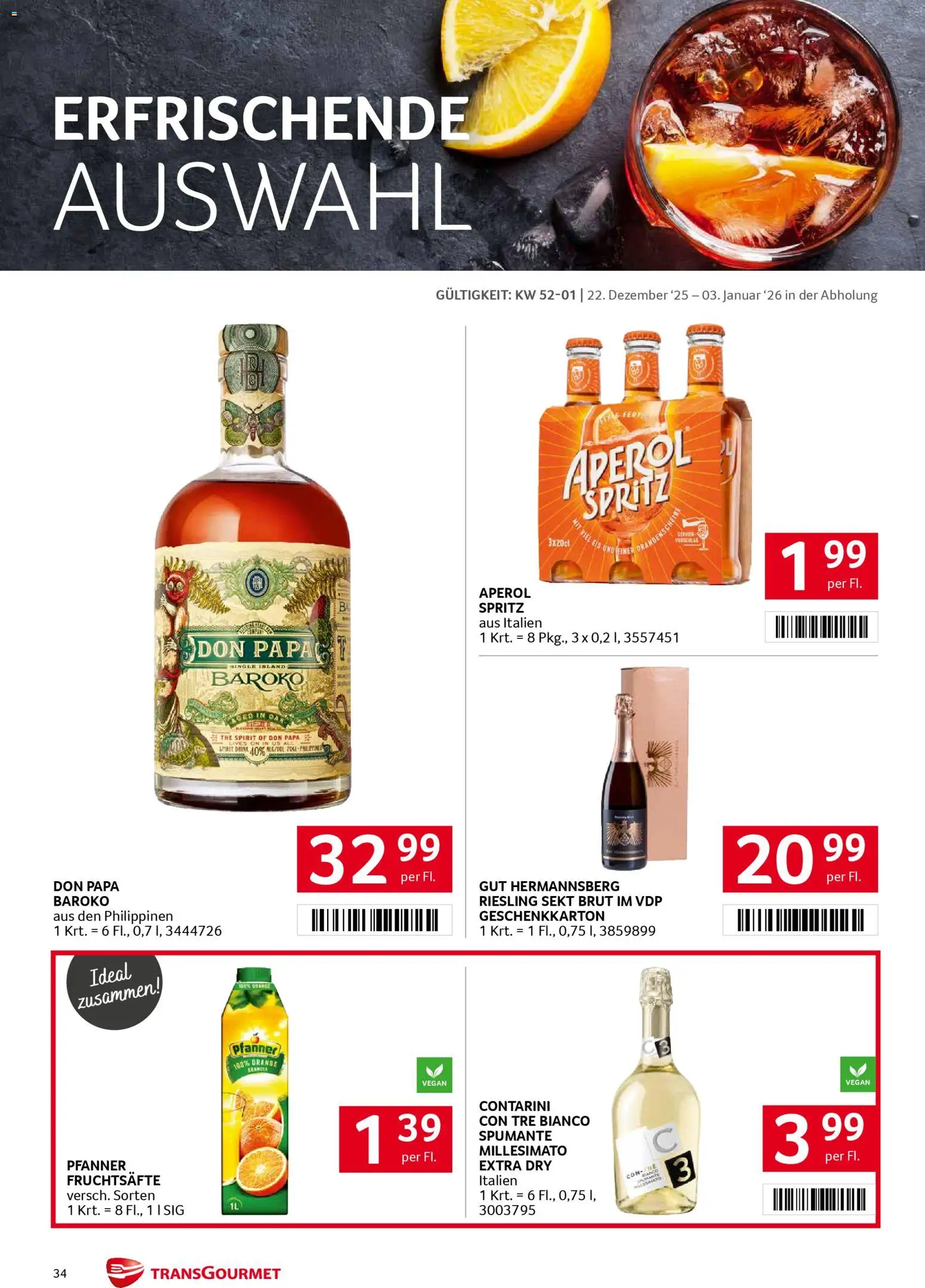 Transgourmet Flugblatt gültig ab 22.12.2025 | Seite: 34 | Produkte: Eis