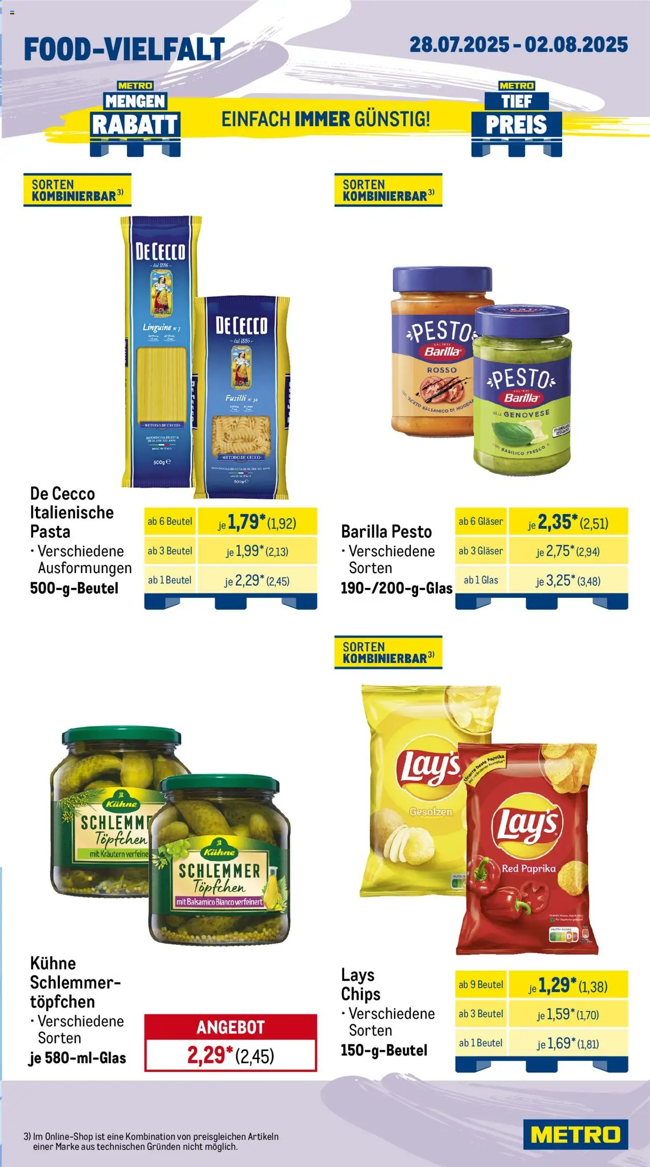 Metro Prospekt 	 - gültig ab dem 28.07.2025 | Seite: 13 | Produkte: Barilla, Öl, Paprika, Chips