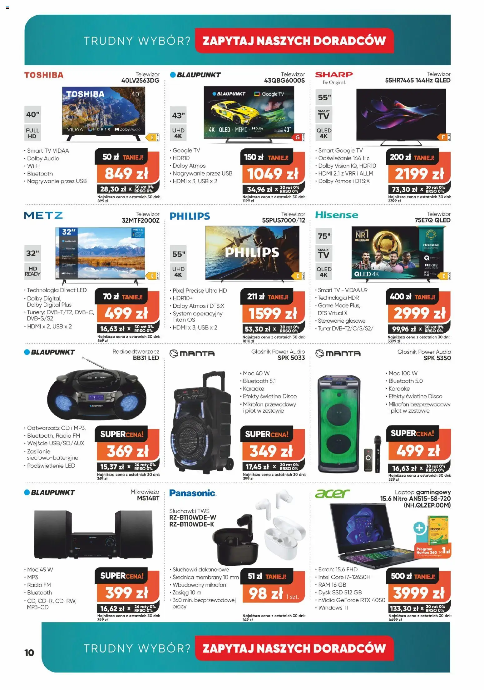 Max elektro Gazetka od 02.12.2025 | Strona: 10 | Produkty: Laptop, Audio, Radio, Głośnik