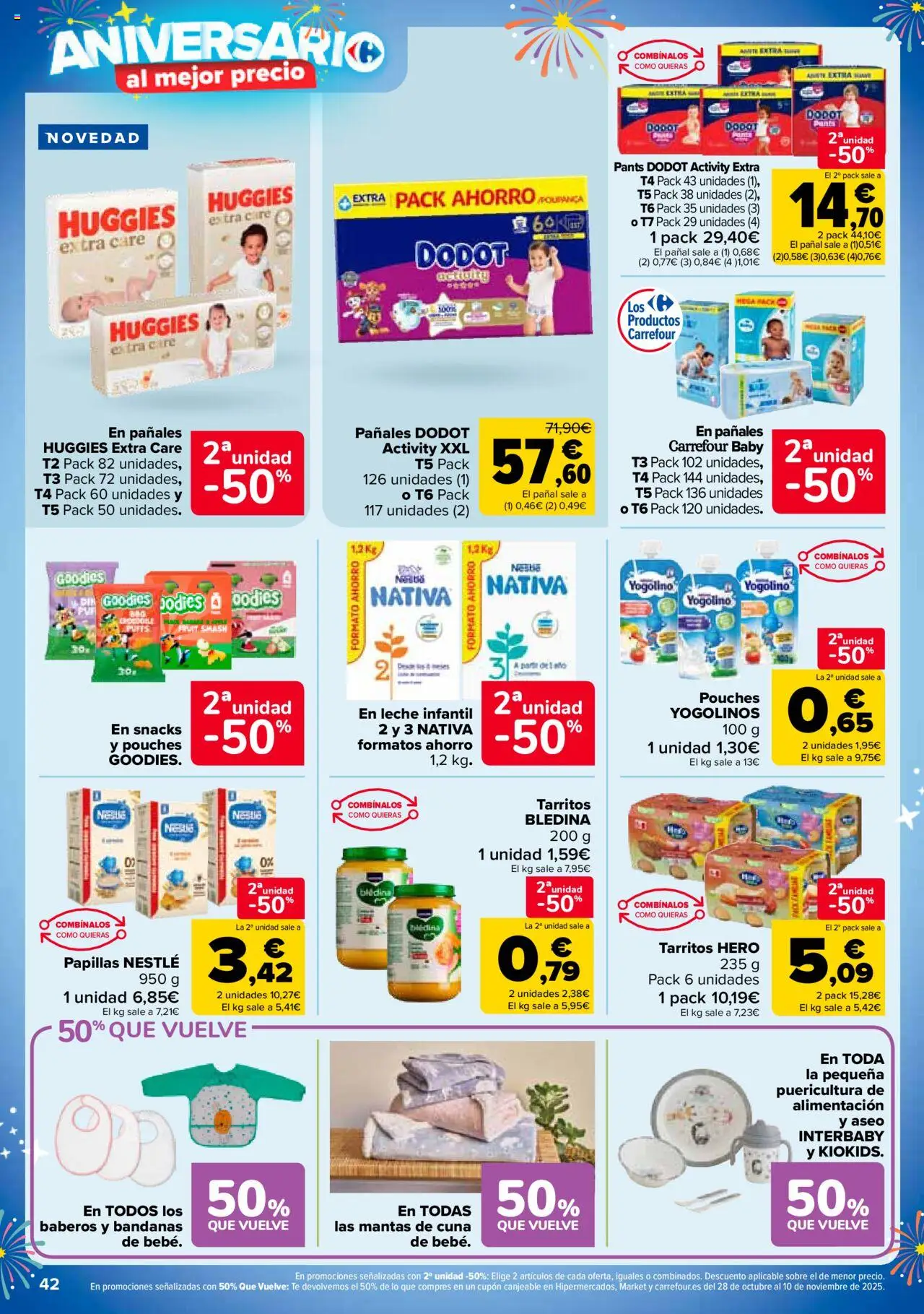Carrefour folleto │ válido desde el 14.10.2025 | Página: 42 | Productos: Leche, Té, Cuna
