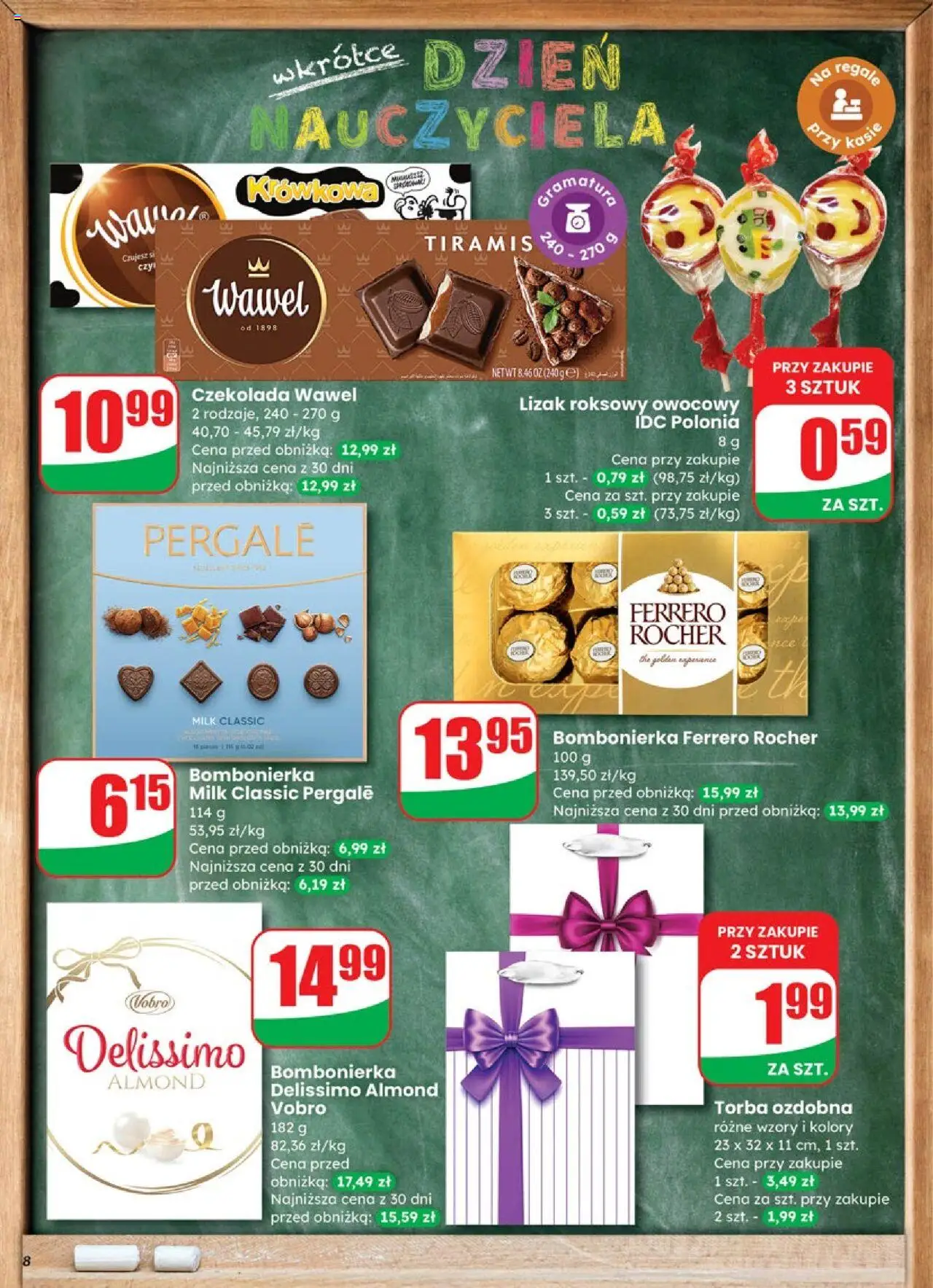 Dino Gazetka od 01.10.2025 | Strona: 8 | Produkty: Torba, Bombonierka, Czekolada, Ferrero rocher