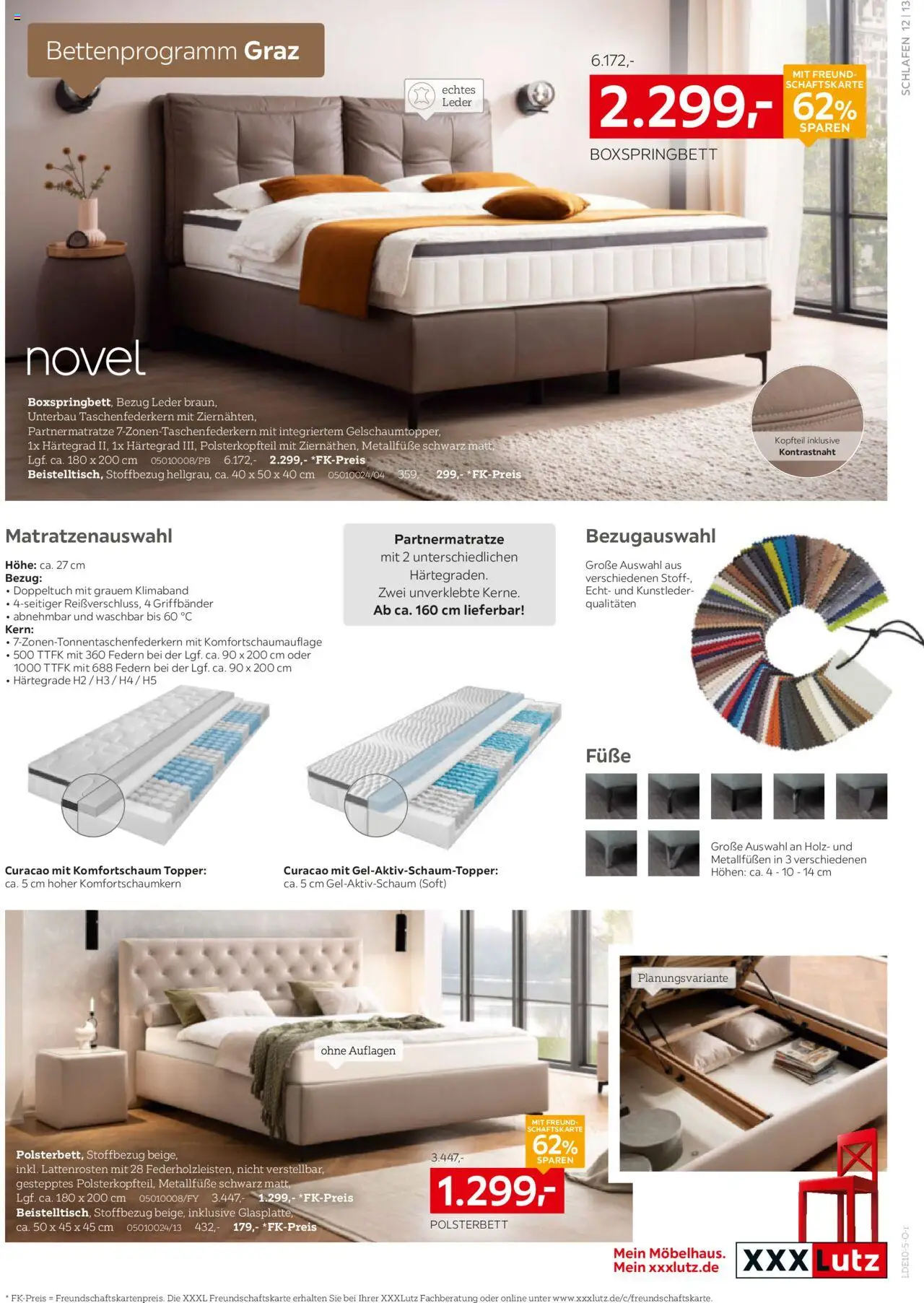 XXXL Lutz Schlafen Spezial – gültig ab 12.10.2025 | Seite: 13 | Produkte: Boxspringbett, Polsterbett, Topper