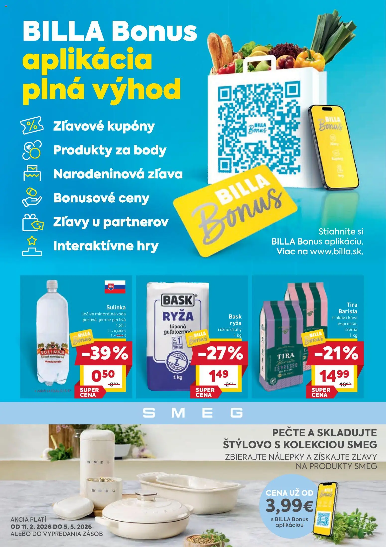 Nové Billa akcie – leták je platný od 30.03.2026 | Strana: 3 | Produkty: Barista, Ryža, Voda, Zrnková káva