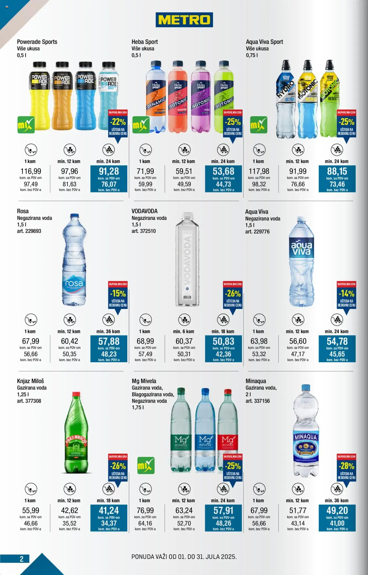 Metro katalog - važi od 01.07.2025 | Strana: 2 | Proizvode: Negazirana voda, Voda