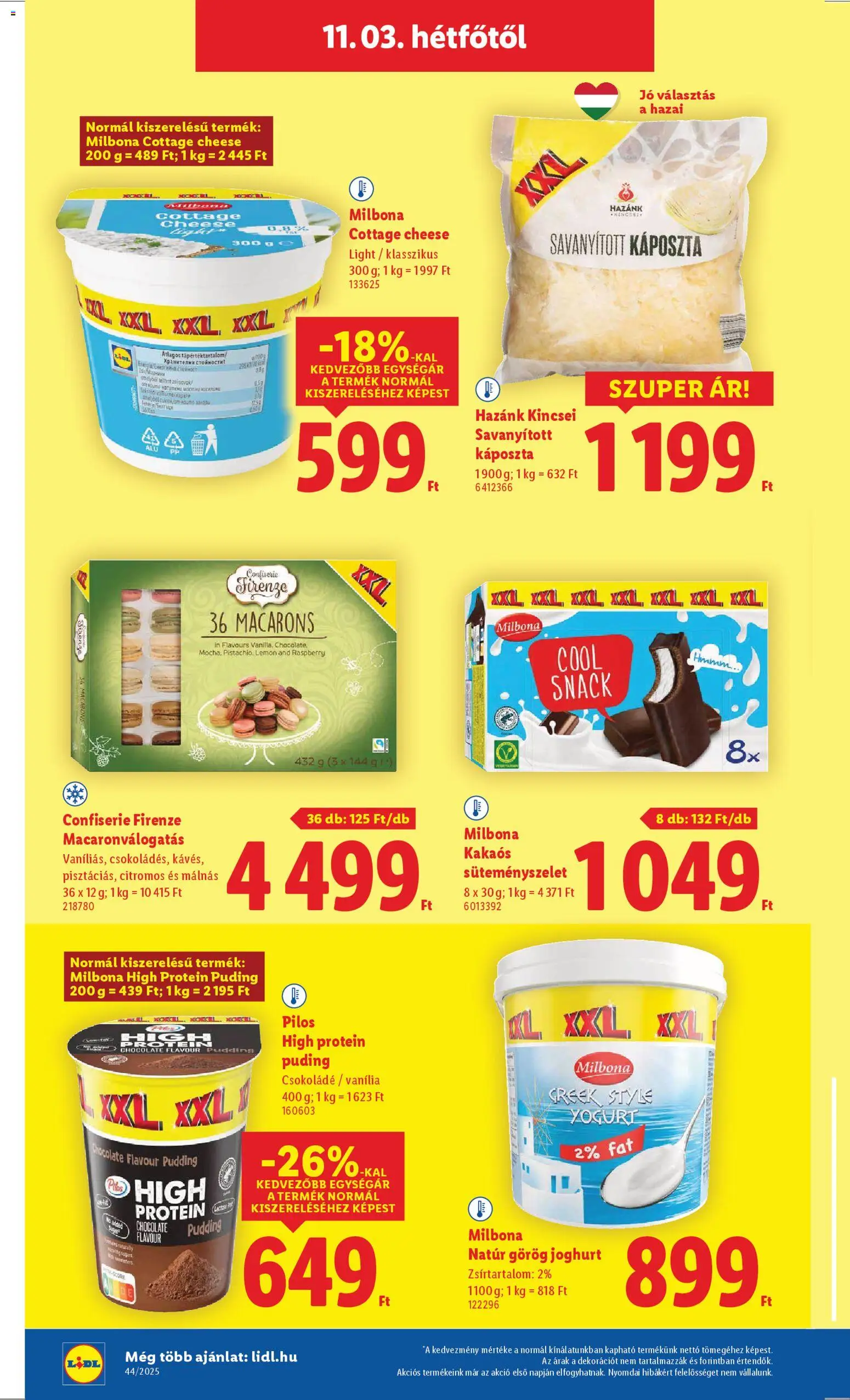 Lidl akciós ujság - amely érvényes a következő dátumtól: 30.10.2025 | Oldal: 58 | Termékek: Puding, Káposzta, Cottage cheese, Csokoládé