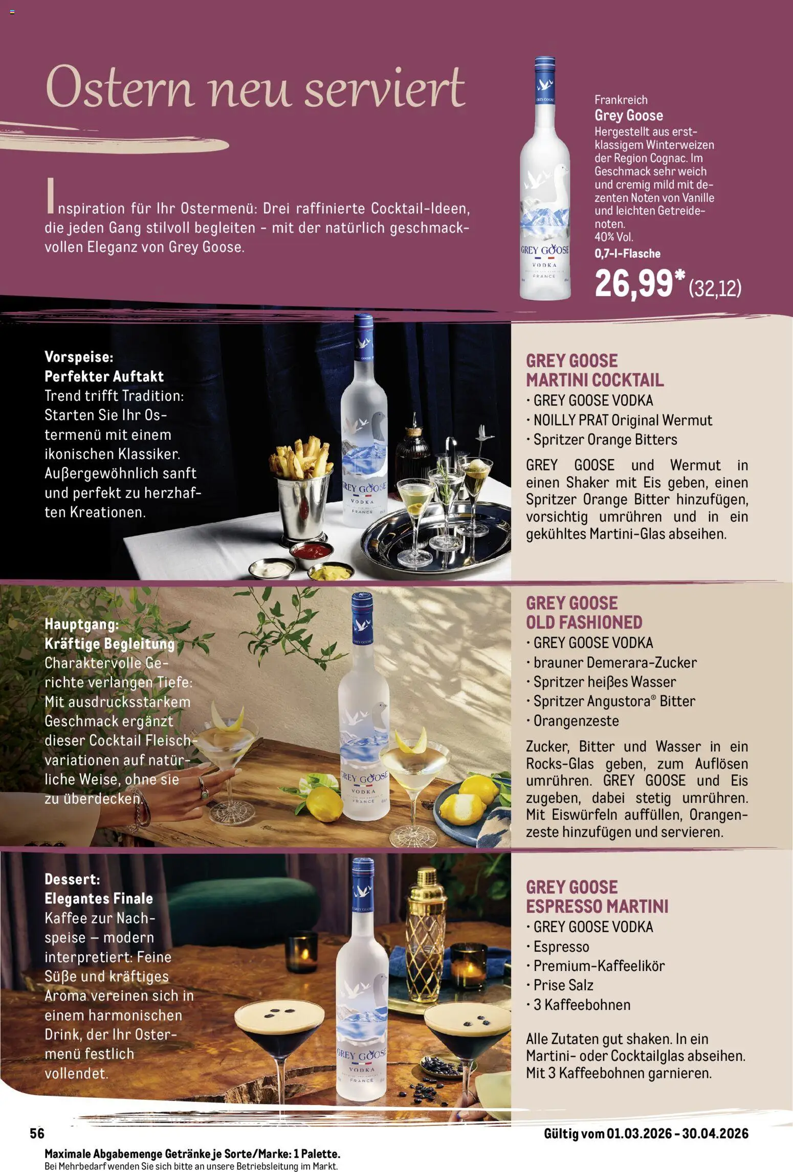 Metro Saisonkatalog Frühlings-Genuss – gültig ab 01.03.2026 | Seite: 60 | Produkte: Martini, Orangen, Getreide, Eis