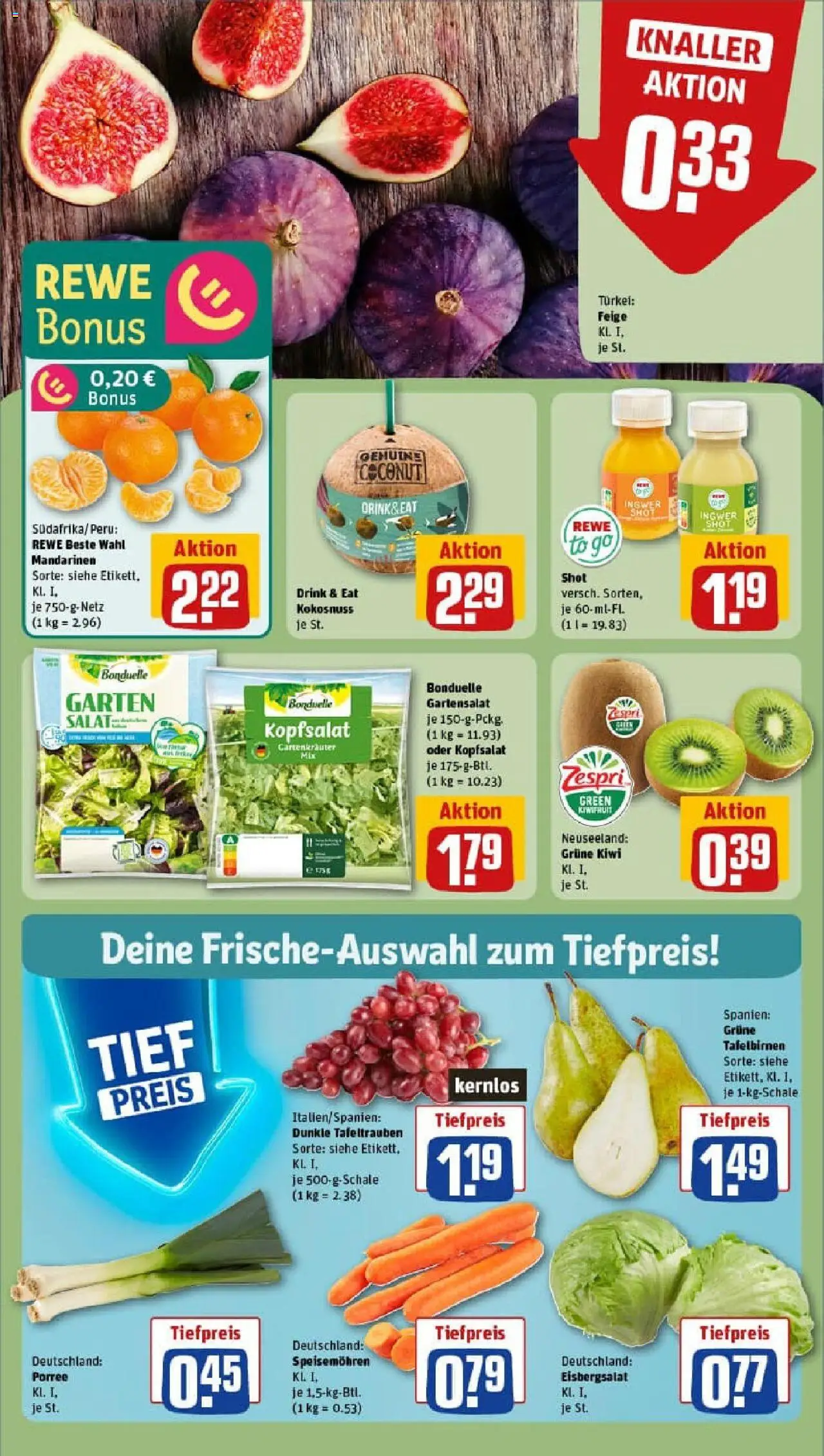 Rewe prospekt Saarbrücken / Klarenthal	 – gültig ab 21.09.2025 | Seite: 10 | Produkte: Mandarinen, Eisbergsalat, Kiwi, Salat