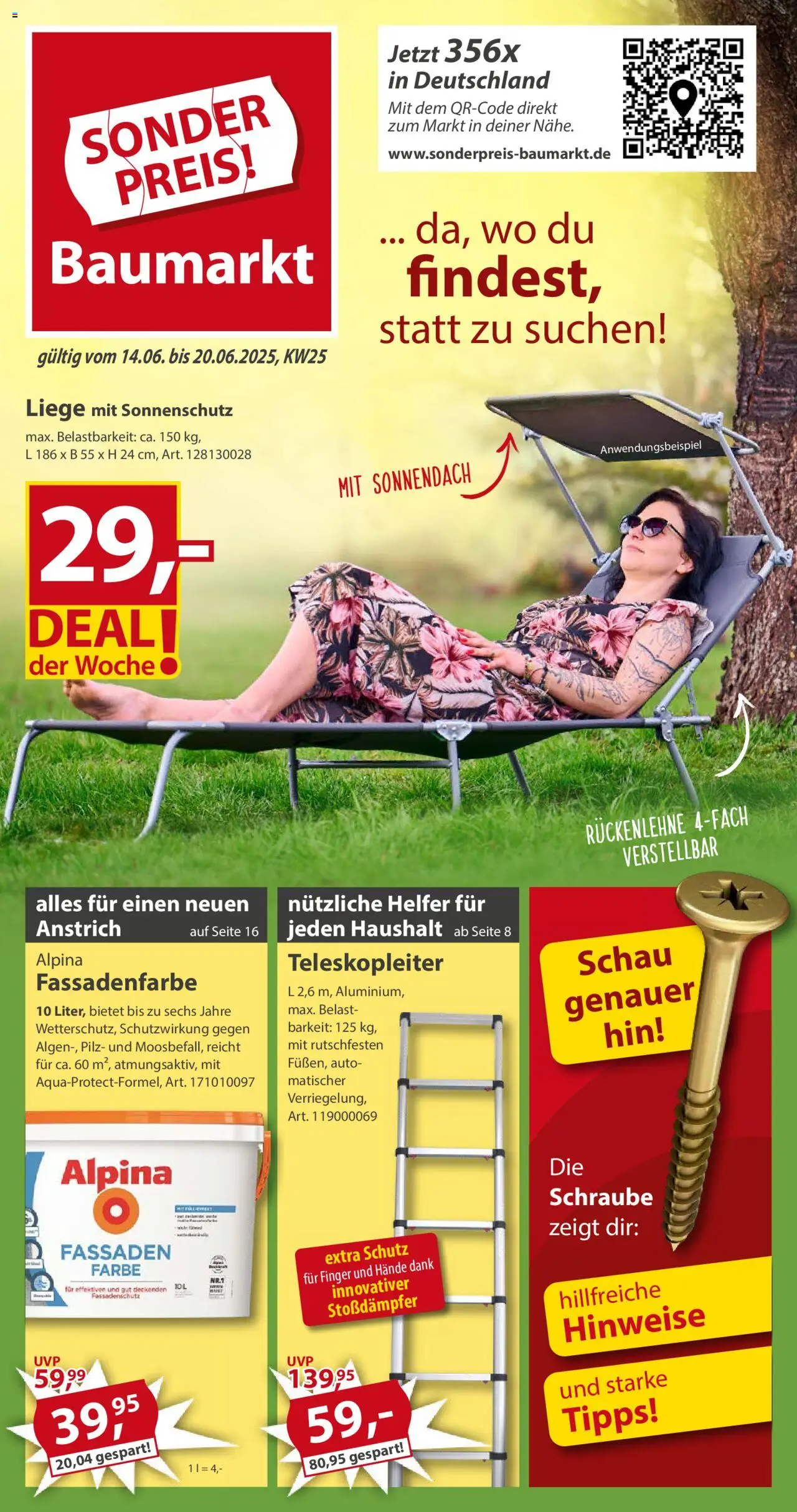 Sonderpreis Baumarkt Prospekt 	 - gültig ab dem 14.06.2025 | Seite: 1 | Produkte: Liege