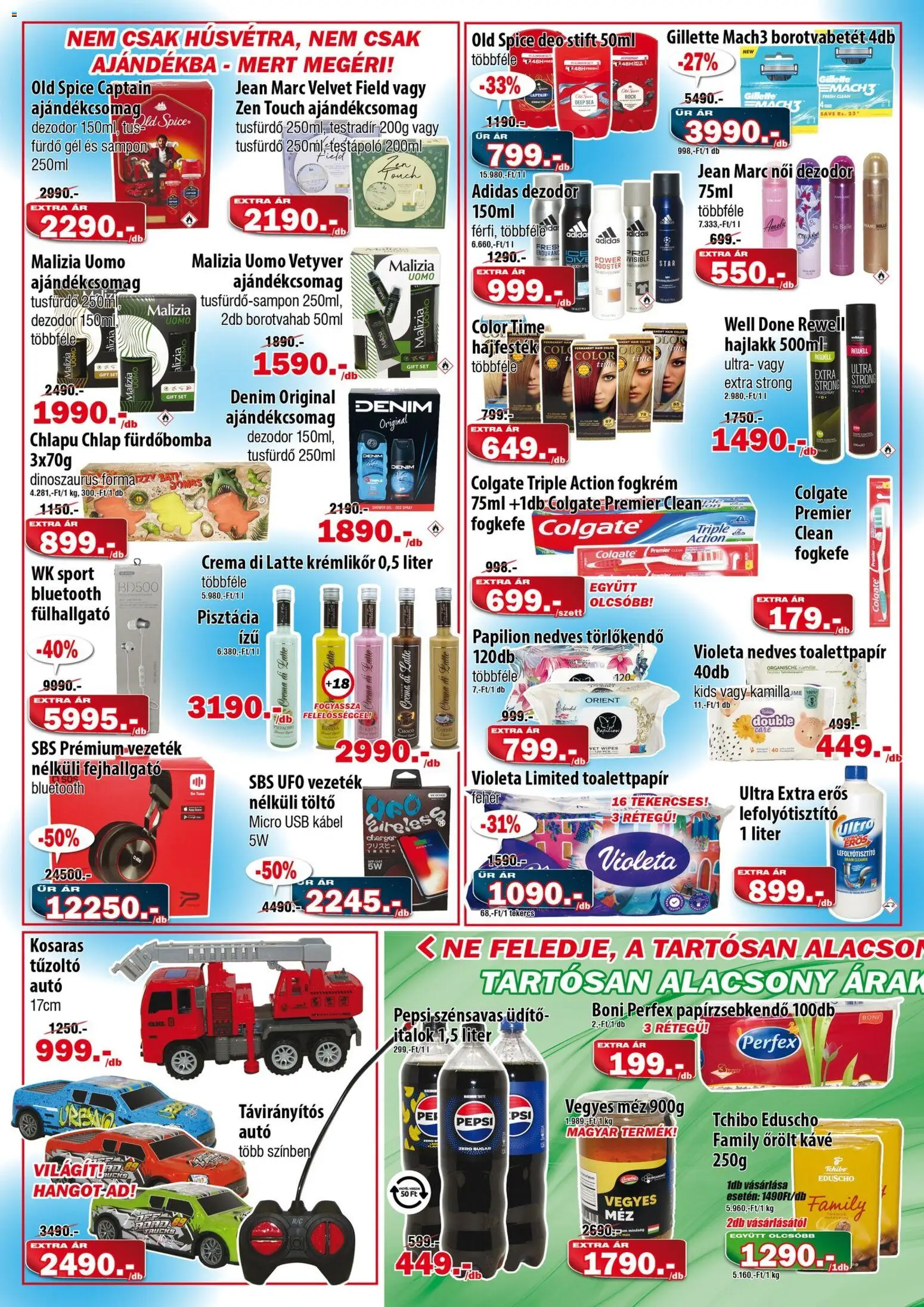 Vianni akciós ujság - amely érvényes a következő dátumtól: 01.04.2026 | Oldal: 2 | Termékek: Pepsi, Hajfesték, Stift, Dezodor