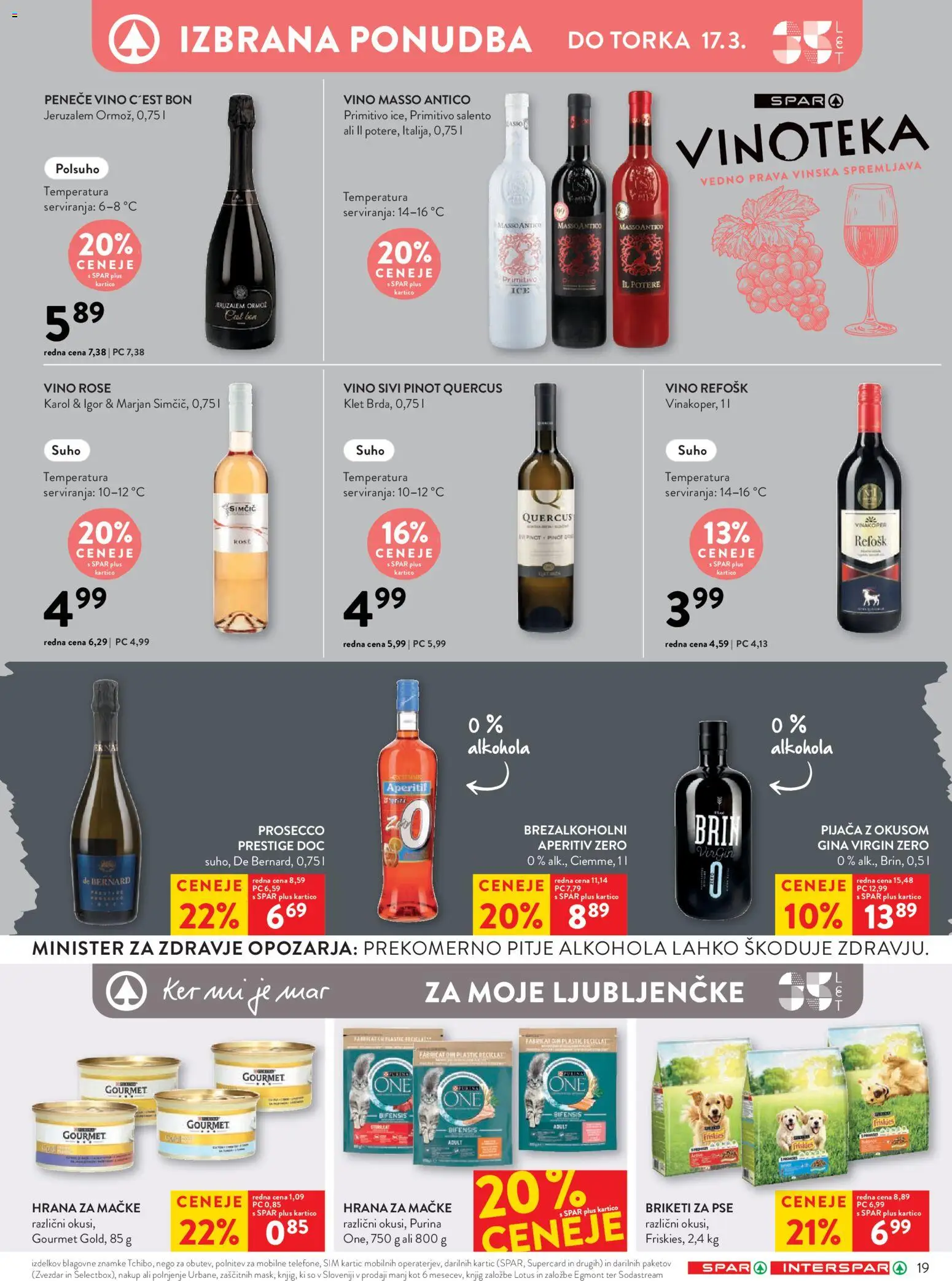 Novi Spar katalog ponudbe – veljaven od 11.03.2026 | Stran: 24 | Izdelki: Hrana za mačke, Vino