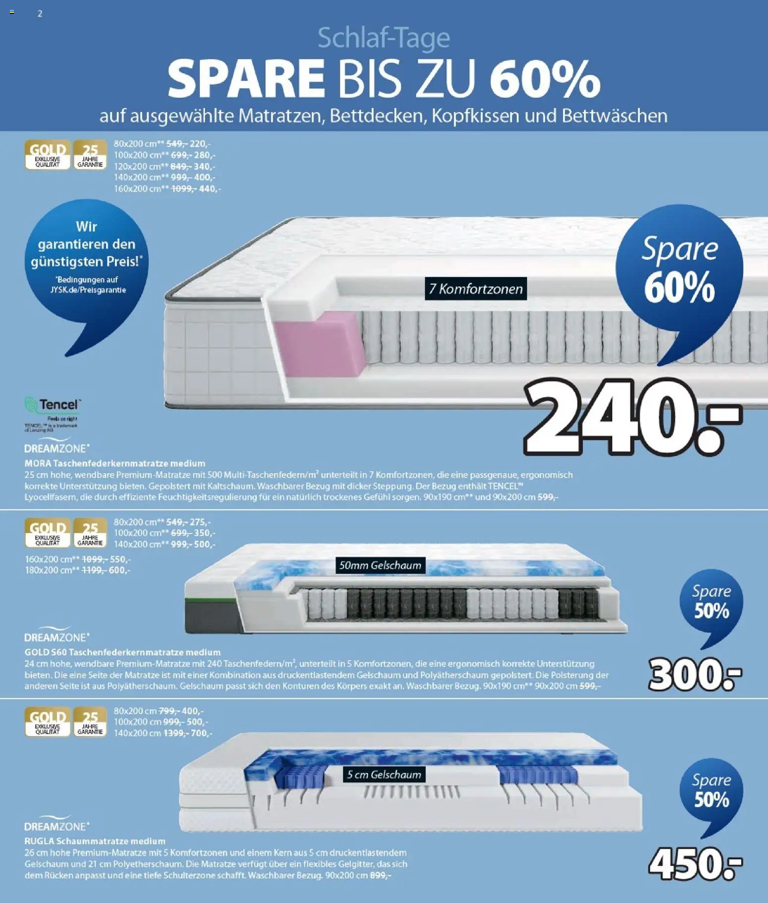 Angebote JYSK – gültig ab 30.12.2025 | Seite: 2 | Produkte: Matratze, Kopfkissen