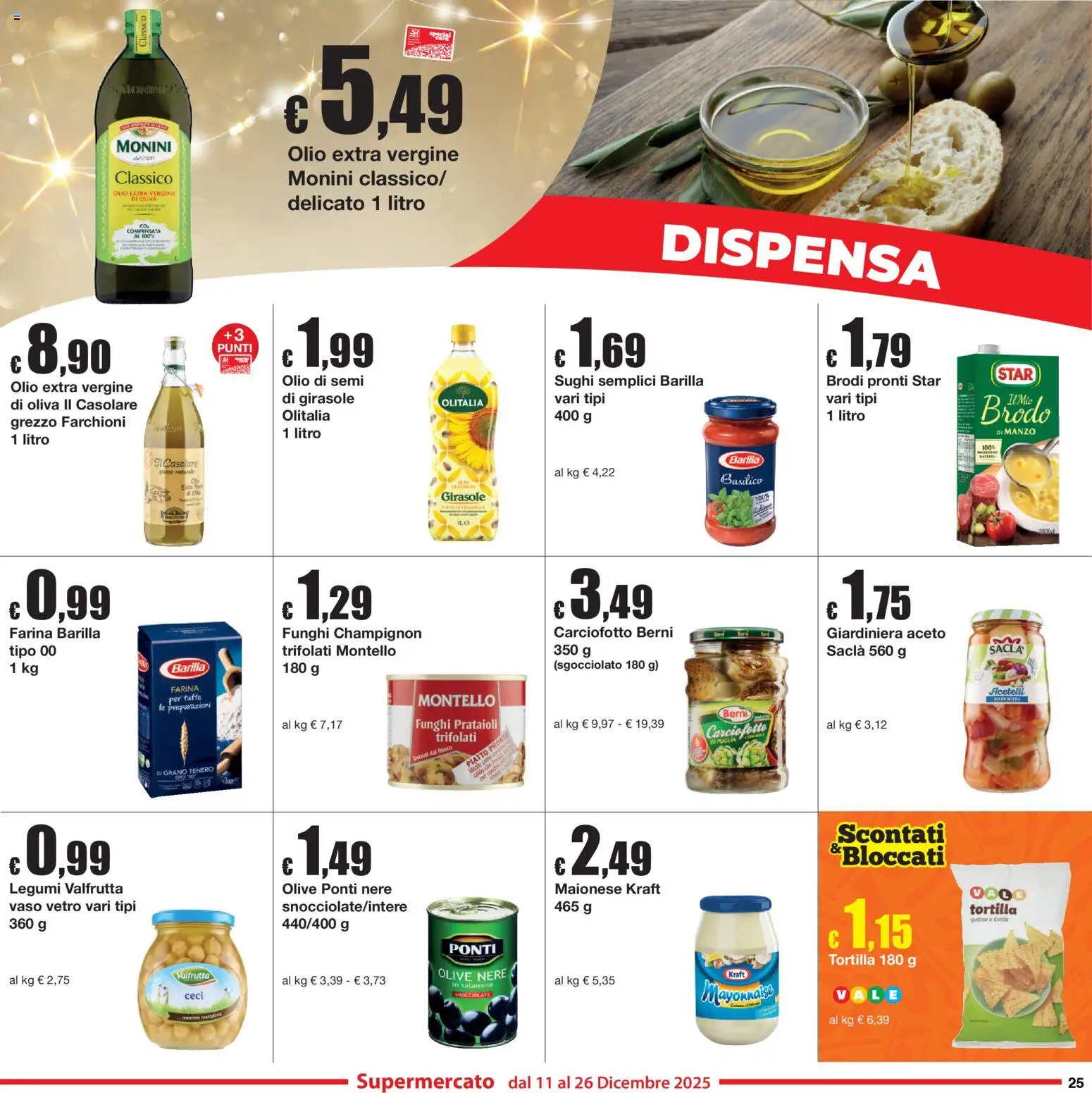 Volantino Sì con Te del 11.12.2025 | Pagina: 25 | Prodotti: Legumi, Olio, Farina, Piatto