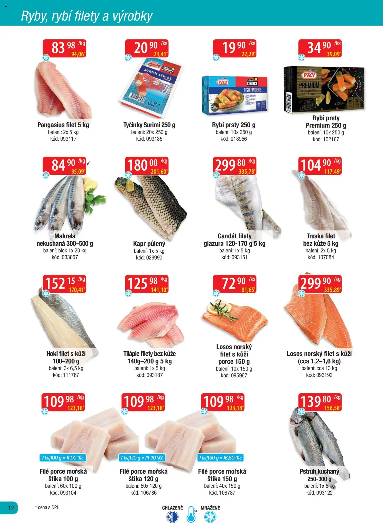 Astur & Qanto leták - Velkoobchod fresh 02/2026 od 01.02.2026 | Strana: 12 | Produkty: Tyčinky, Blok, Tilapie, Surimi