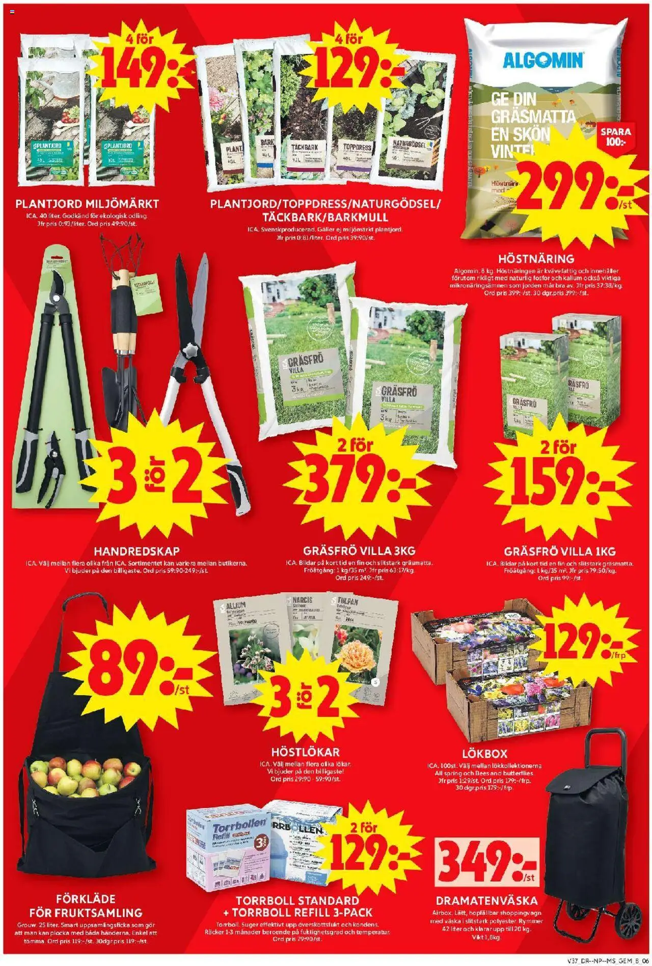 ICA Maxi reklamblad aktuell från 08.09.2025 | Sida: 10 | Produkter: Gem, Täckbark, Galler, Väska