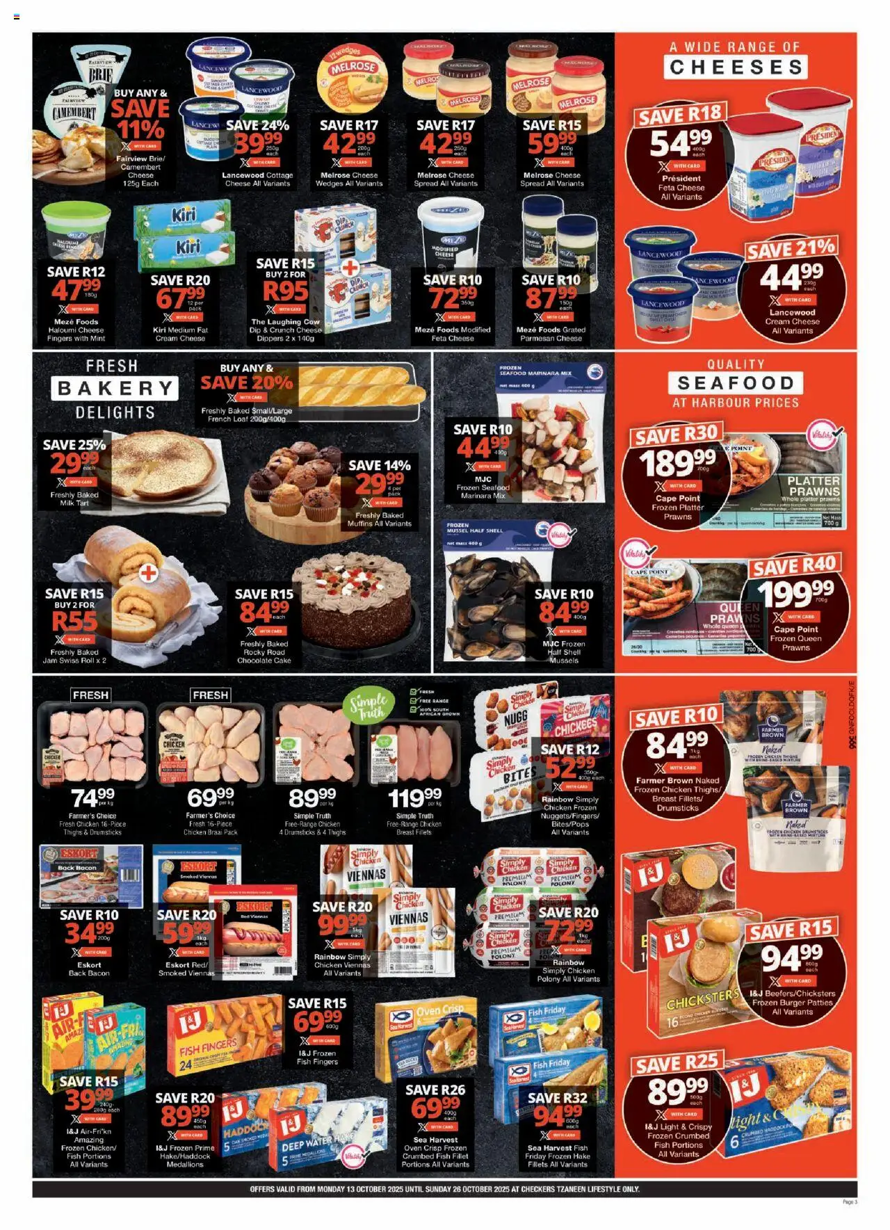 New Checkers catalogue – valid from 13.10.2025 | Page: 3 | Products: Cake, Bakery, Polony, Máscara de pestañas
