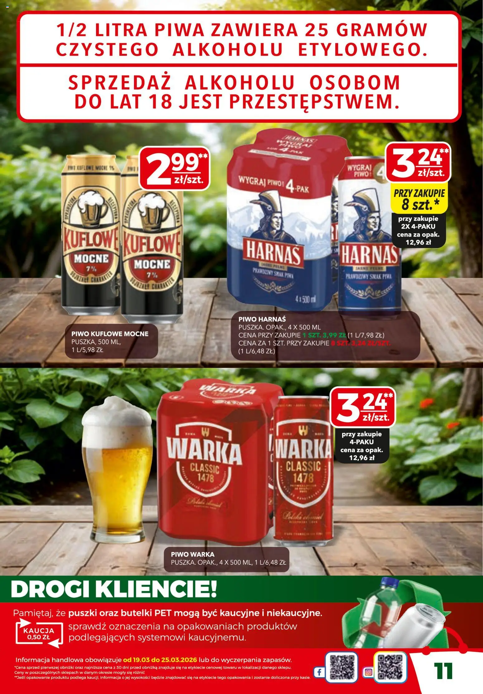 Top Market gazetka od 19.03.2026 | Strona: 11 | Produkty: Warka, Piwo Warka, Harnaś, Piwo