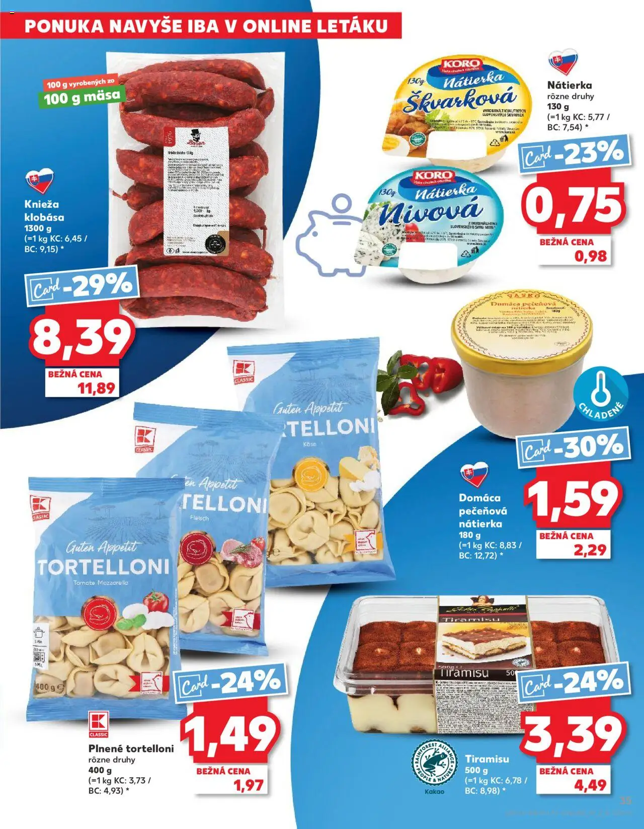 Kaufland Senica │ platný od 31.07.2025 | Strana: 35 | Produkty: Klobása, Mozzarella, Kakao