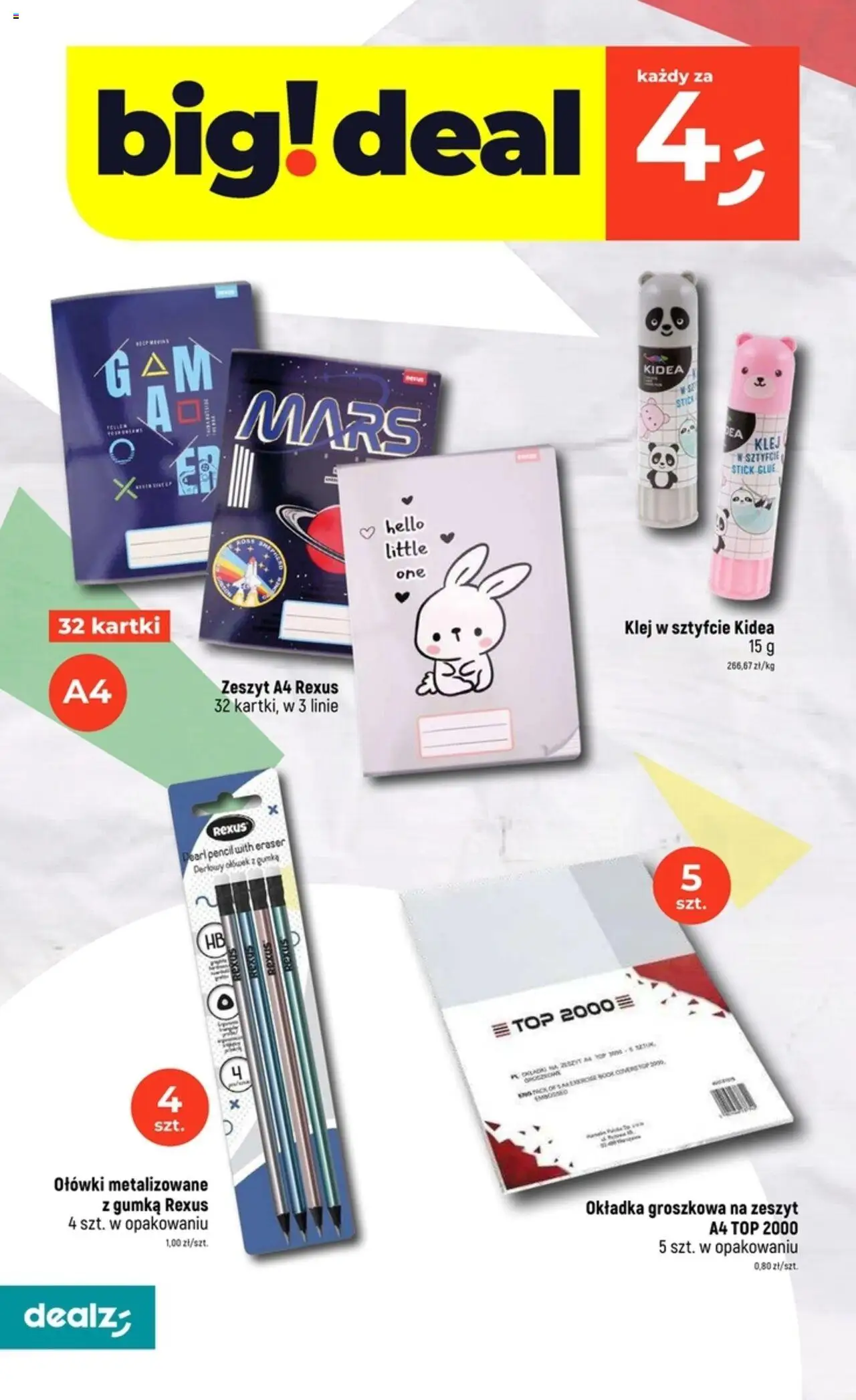 Dealz Gazetka od 31.07.2025 | Strona: 40 | Produkty: Top, Zeszyt