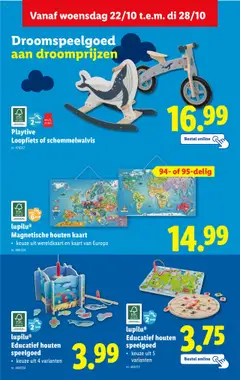 lupilu® Magnetische houten kaart, keuze uit wereldkaart en kaart van Europa - Voorbeeld van een folder van Lidl, geldig van 22.10.2025 | Pagina: 34 | Producten: Kaart