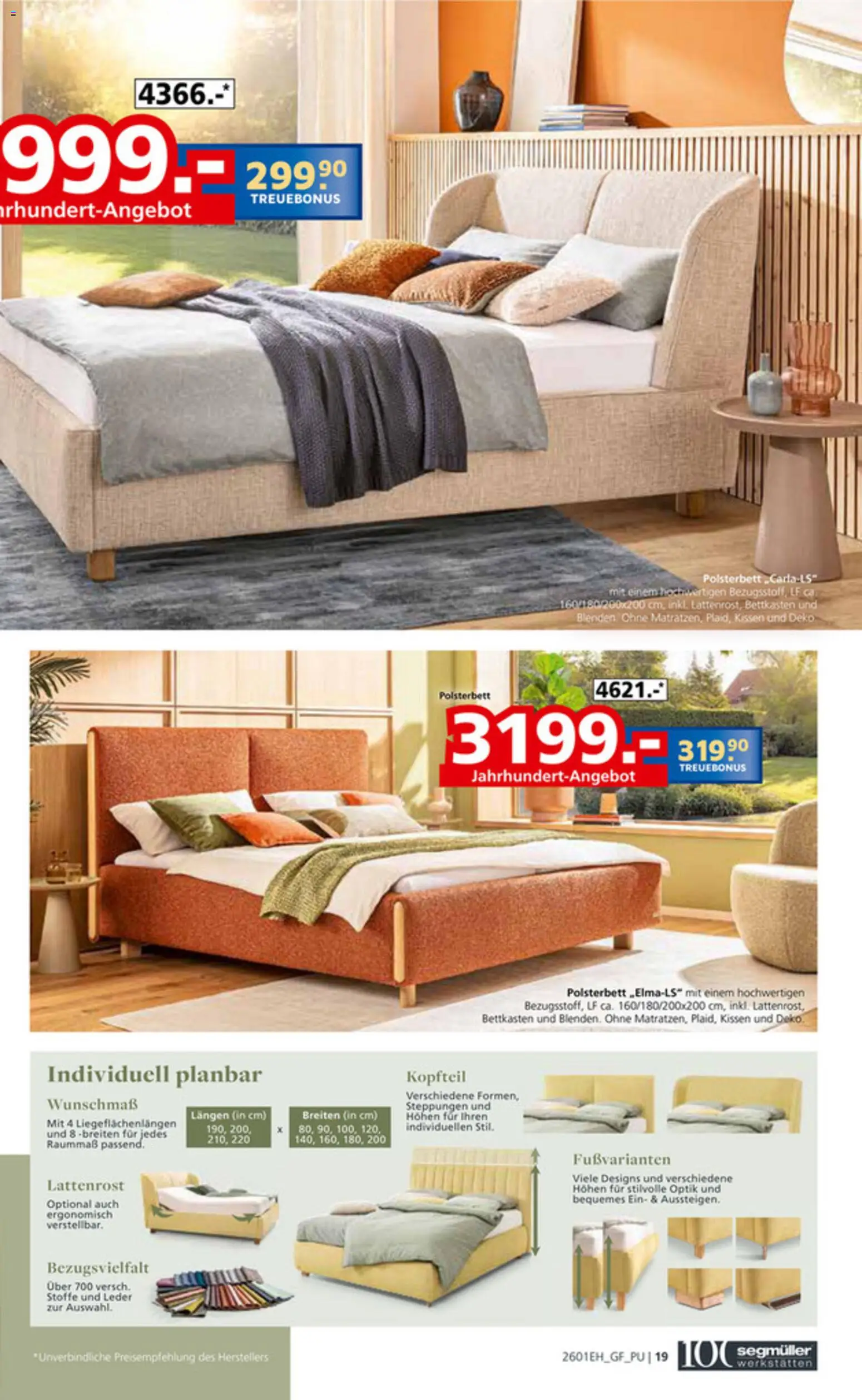 Segmüller Bestes Handwerk aus Bayern  – gültig ab 27.12.2025 | Seite: 19 | Produkte: Kissen, Lattenrost, Polsterbett