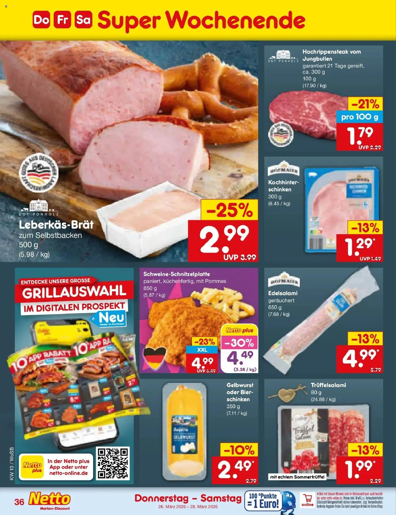 Netto Marken-Discount Prospekt Mannheim	 – gültig ab 23.03.2026 | Seite: 52 | Produkte: Bier, Pommes, Schinken