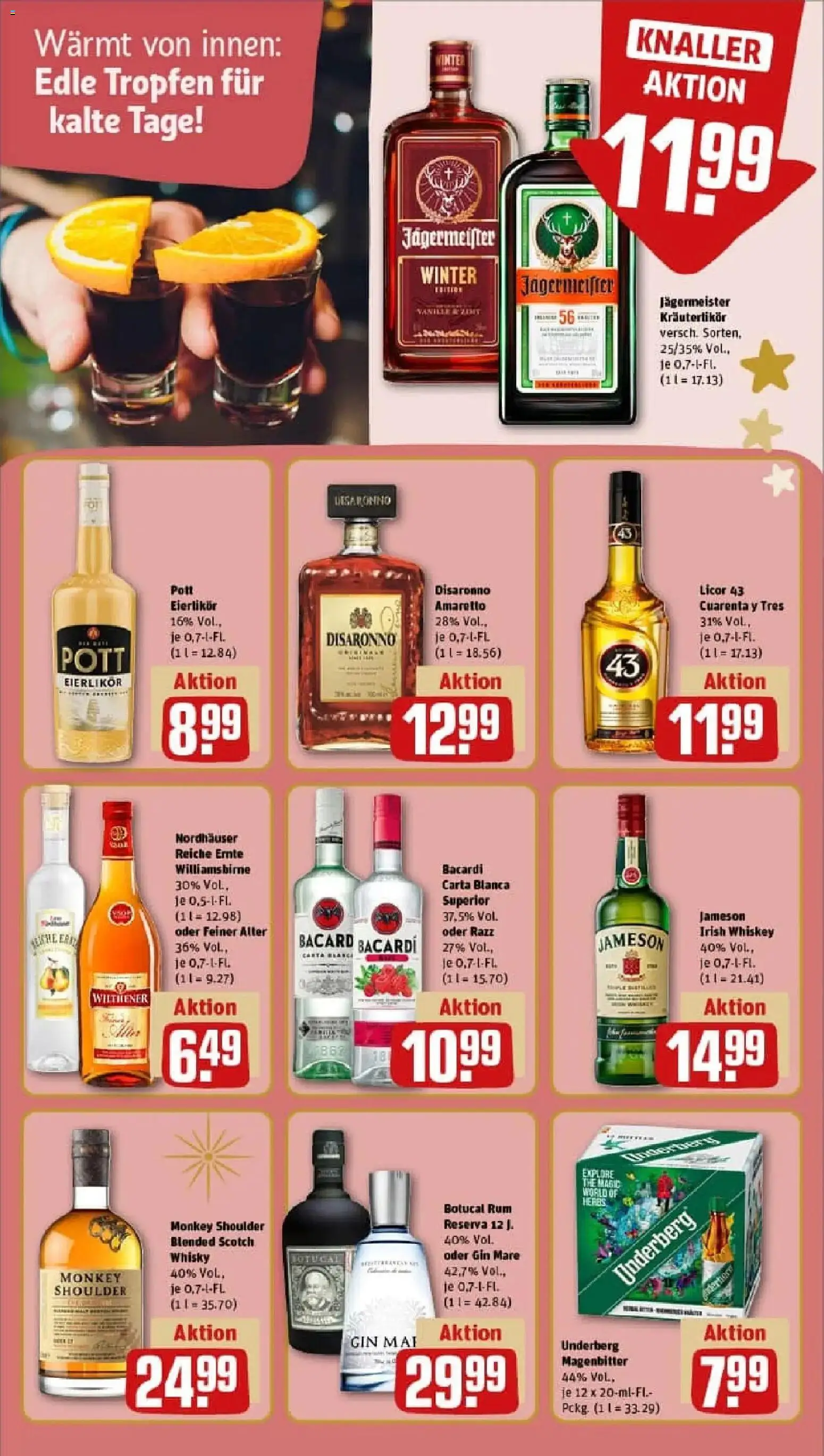 Rewe prospekt Berlin / Hansaviertel	 – gültig ab 23.11.2025 | Seite: 19 | Produkte: Jameson, Gin, Whiskey, Underberg