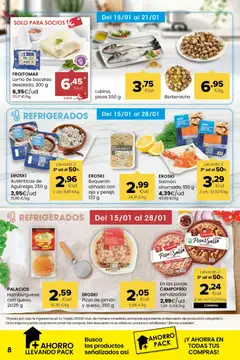 Vista previa Eroski folleto válido desde el 15.01.2026 | Página: 8 | Productos: Queso, Té, Salmón ahumado, Caja