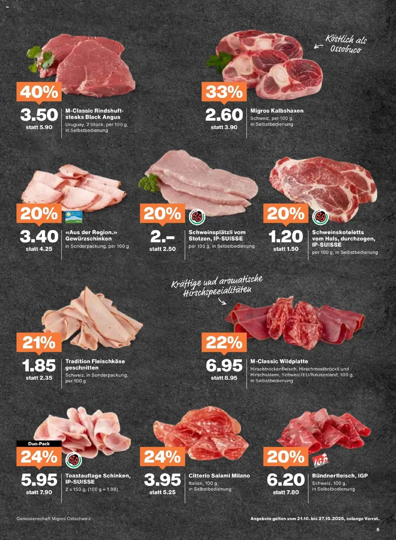 Migros Aktionen – gültig ab 21.10.2025 | Seite: 5 | Produkte: Salami