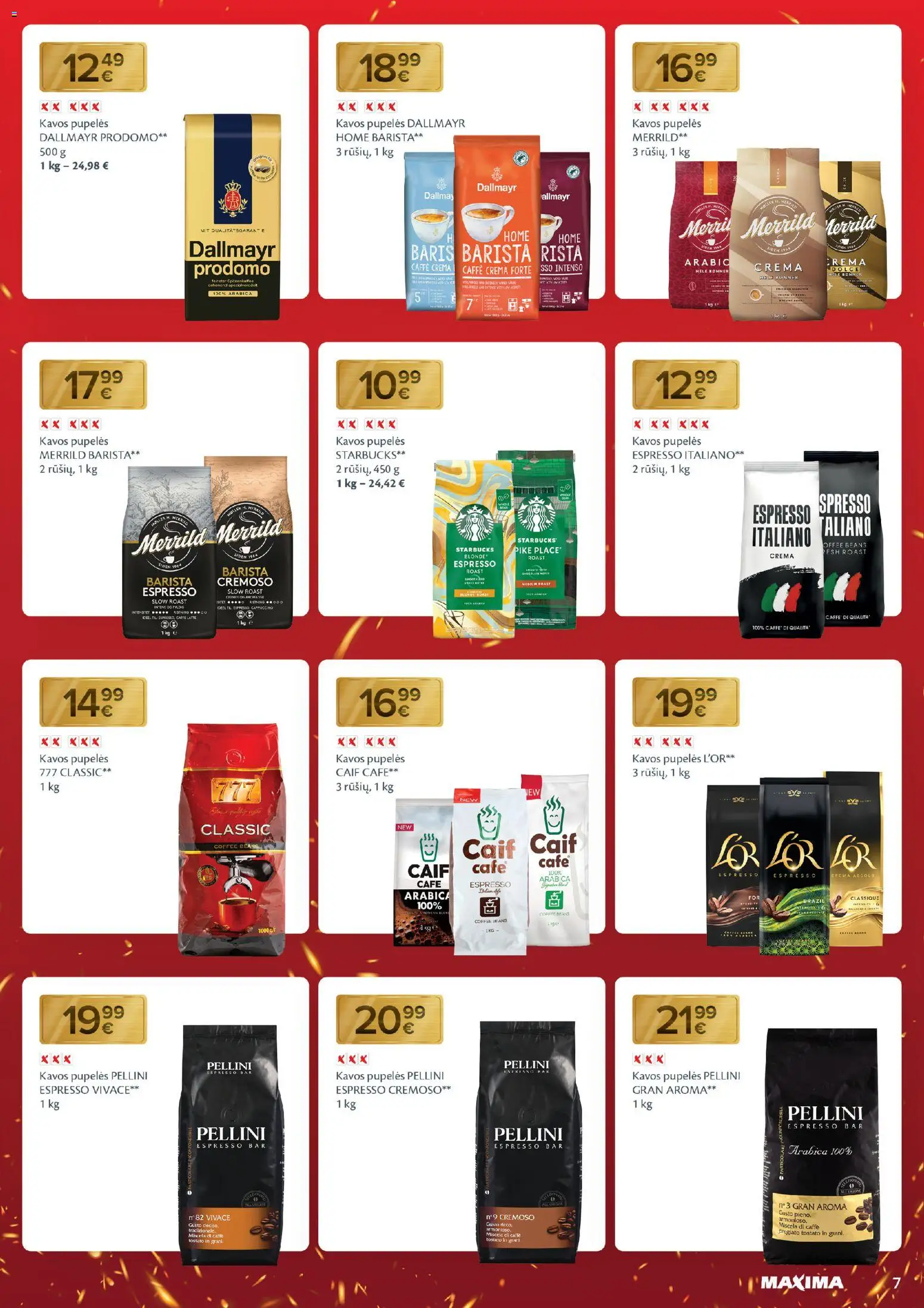 MAXIMA akcijos nuo 18.11.2025 | Puslapis: 7 | Prekių: Pupelės, Kavos pupelės