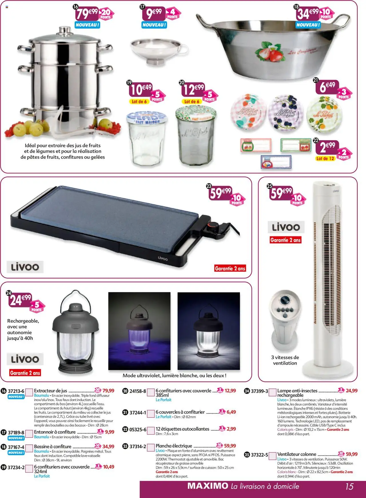  | Page: 15 | Produits: Câble, Bassine, Poignées, Batterie
