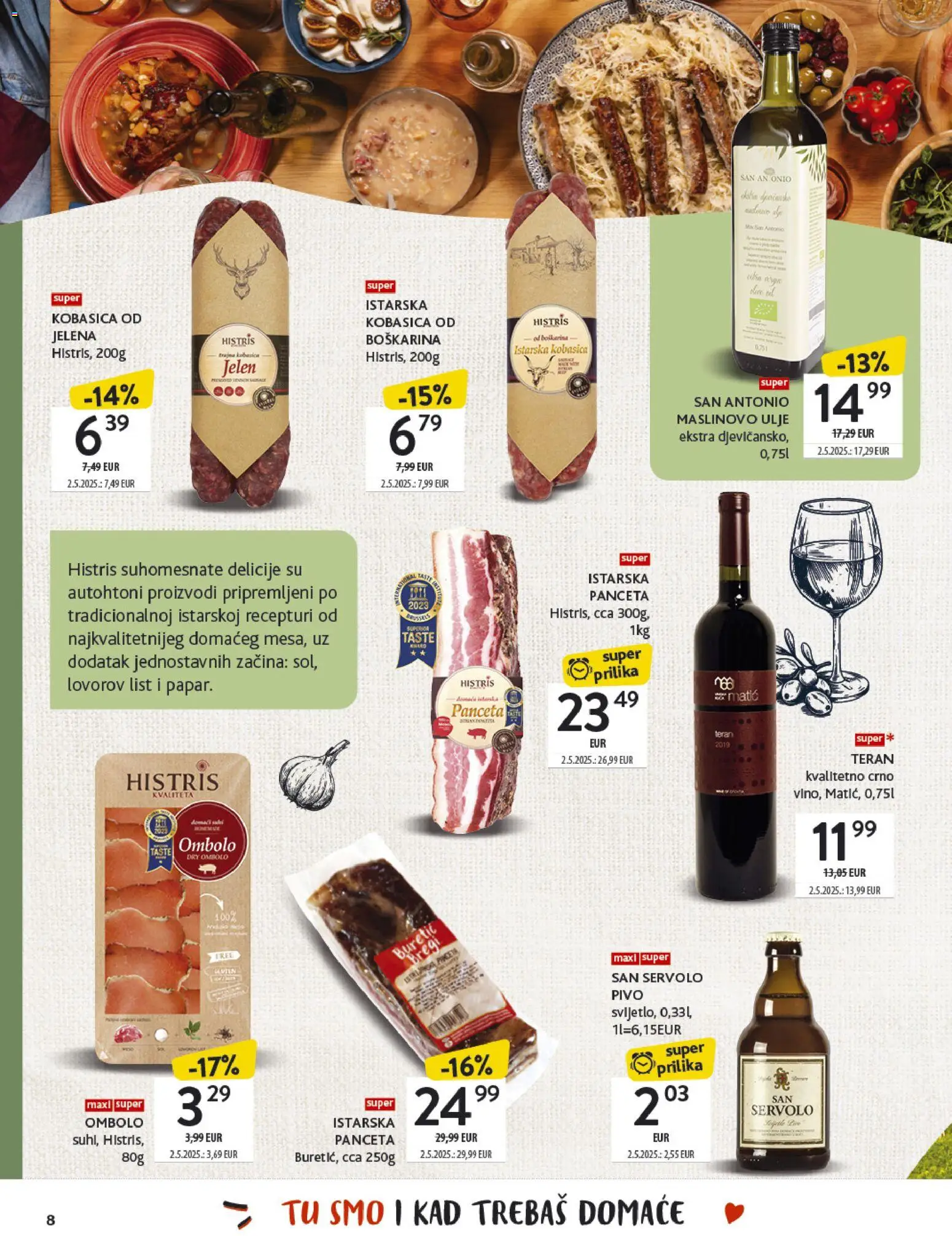 Konzum katalog | vrijedi od 27.10.2025 | Stranica: 8 | Proizvodi: Maslinovo ulje, Pivo, Kobasica, Panceta