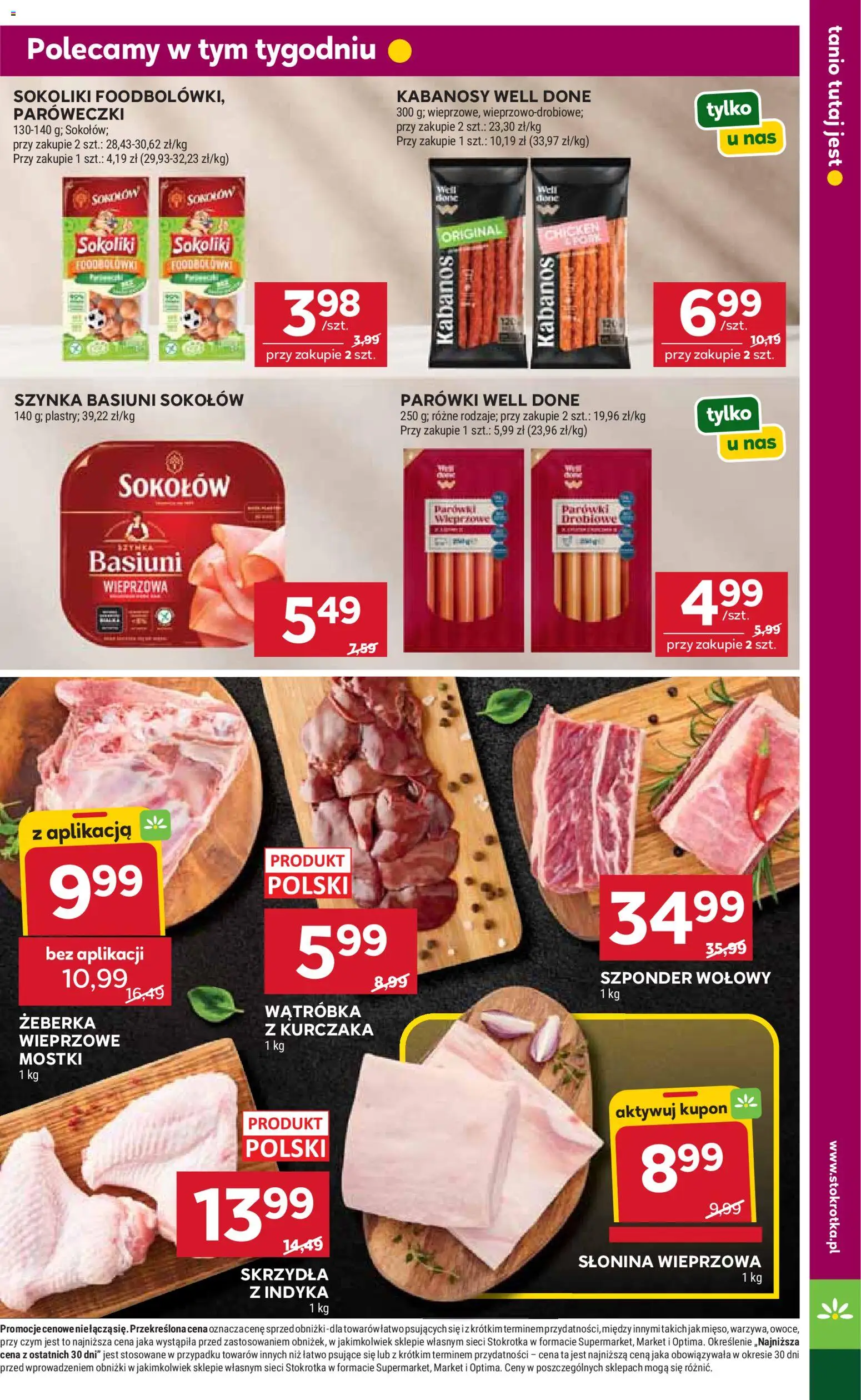 Stokrotka gazetka - Market od 16.04.2026 | Strona: 15 | Produkty: Słonina, Stokrotka, Parówki, Szynka