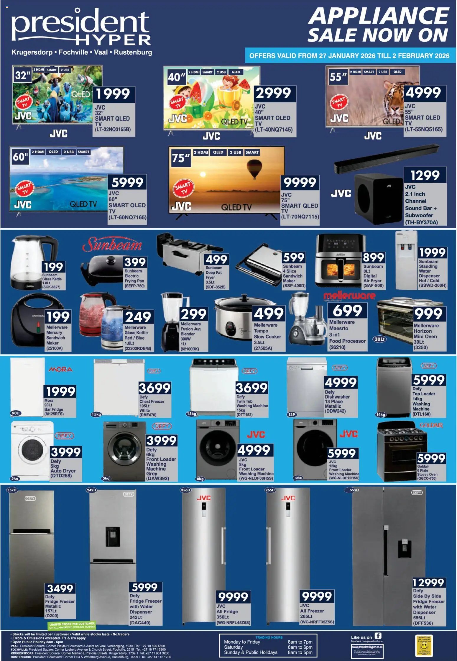New President Hyper catalogue – valid from 27.01.2026 | Page: 1 | Products: Washing machine, Dryer, Food processor, Slow cooker