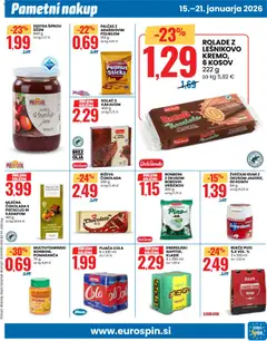Eurospin katalog akcije – veljaven od 15.01.2026 | Stran: 9 | Izdelki: Kolač, Bonboni, Džem, Cokolada