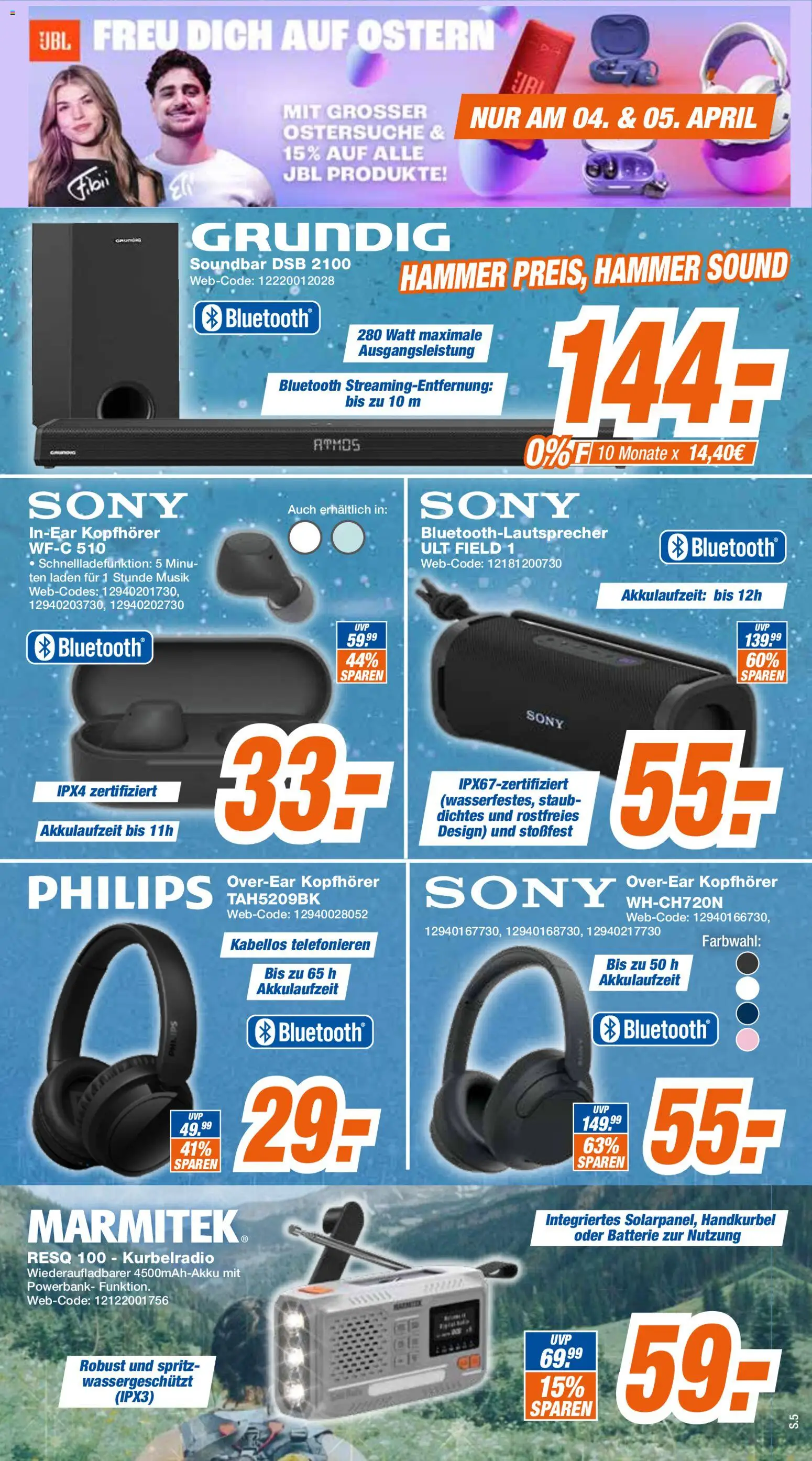 Expert - Giessen – gültig ab 06.04.2026 | Seite: 5 | Produkte: Sony, Soundbar, Powerbank, Kopfhörer