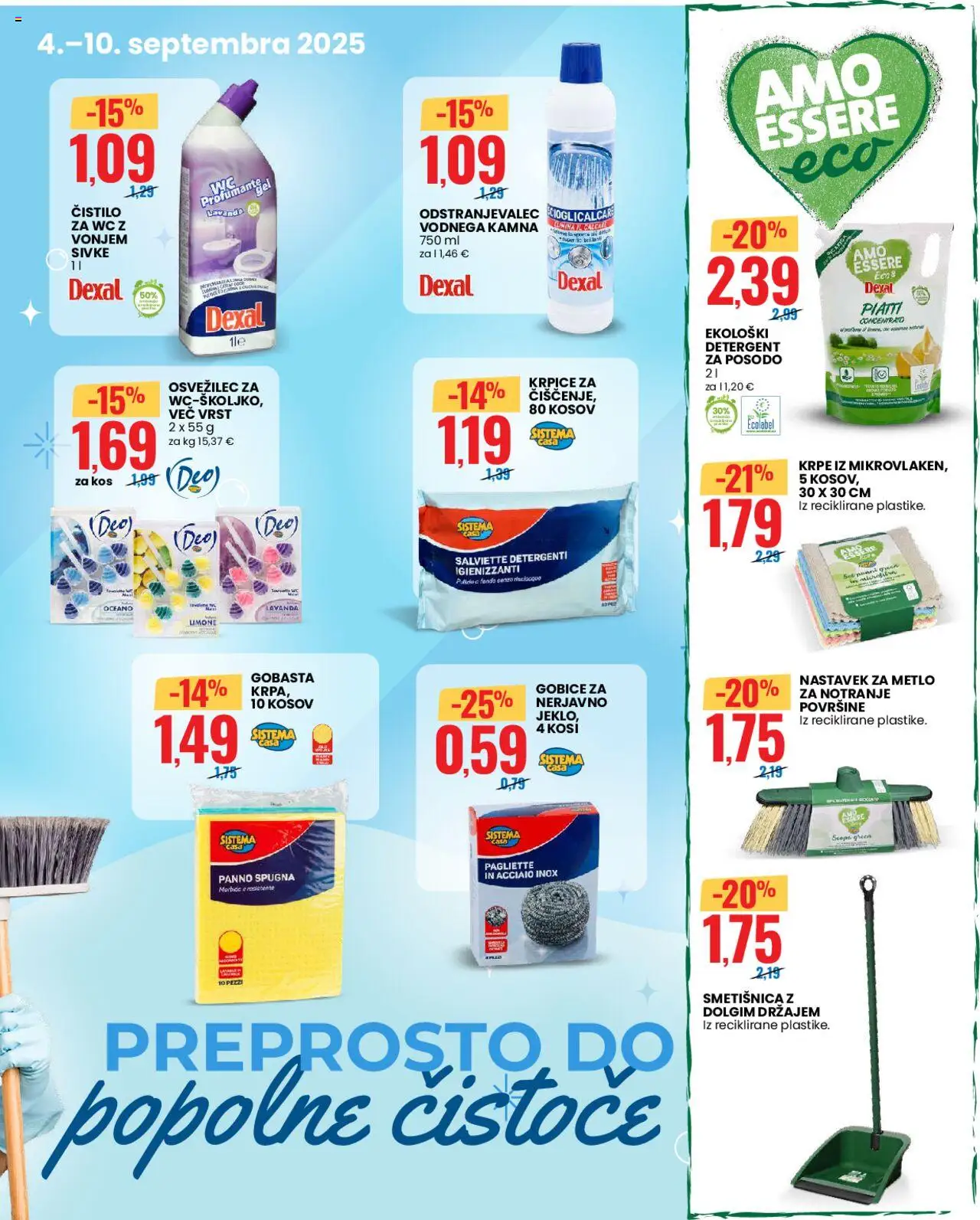 Novi Eurospin katalog ponudbe – veljaven od 04.09.2025 | Stran: 9 | Izdelki: Kos, Detergent, Gobice