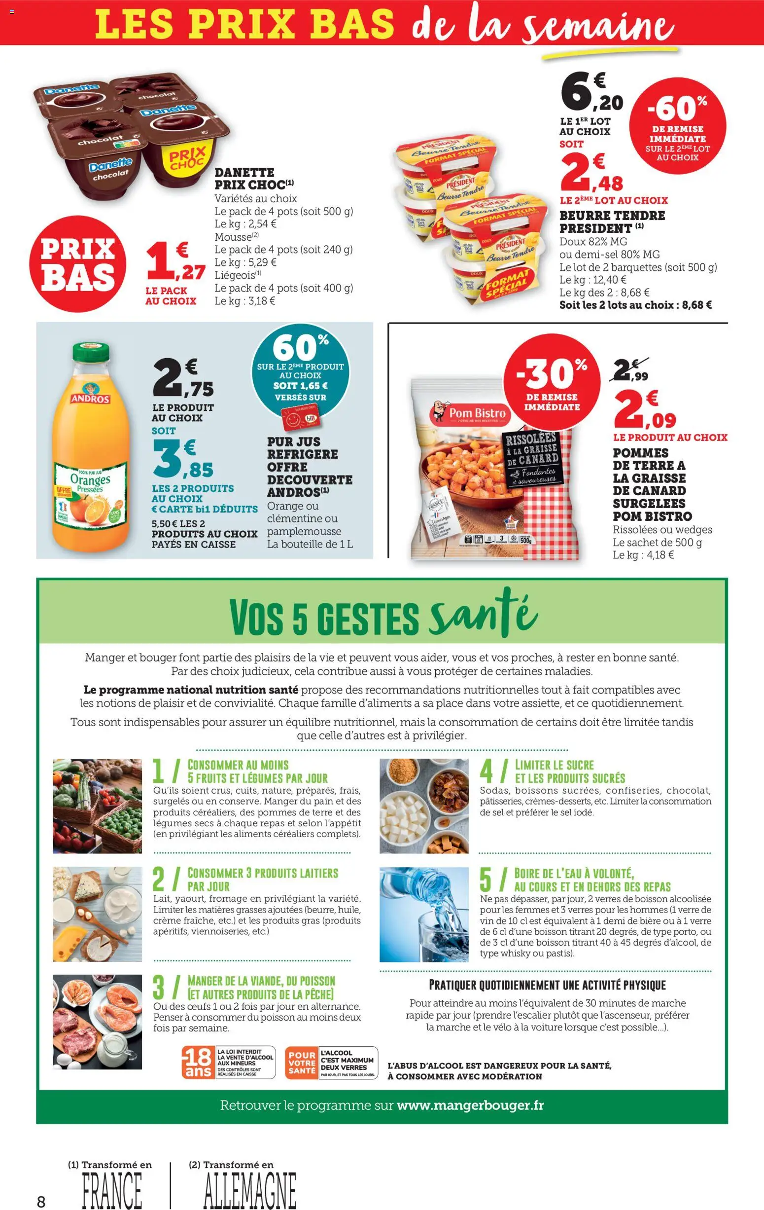 {H1} | Page: 8 | Produits: Clémentine, Beurre, Chocolat, Crème