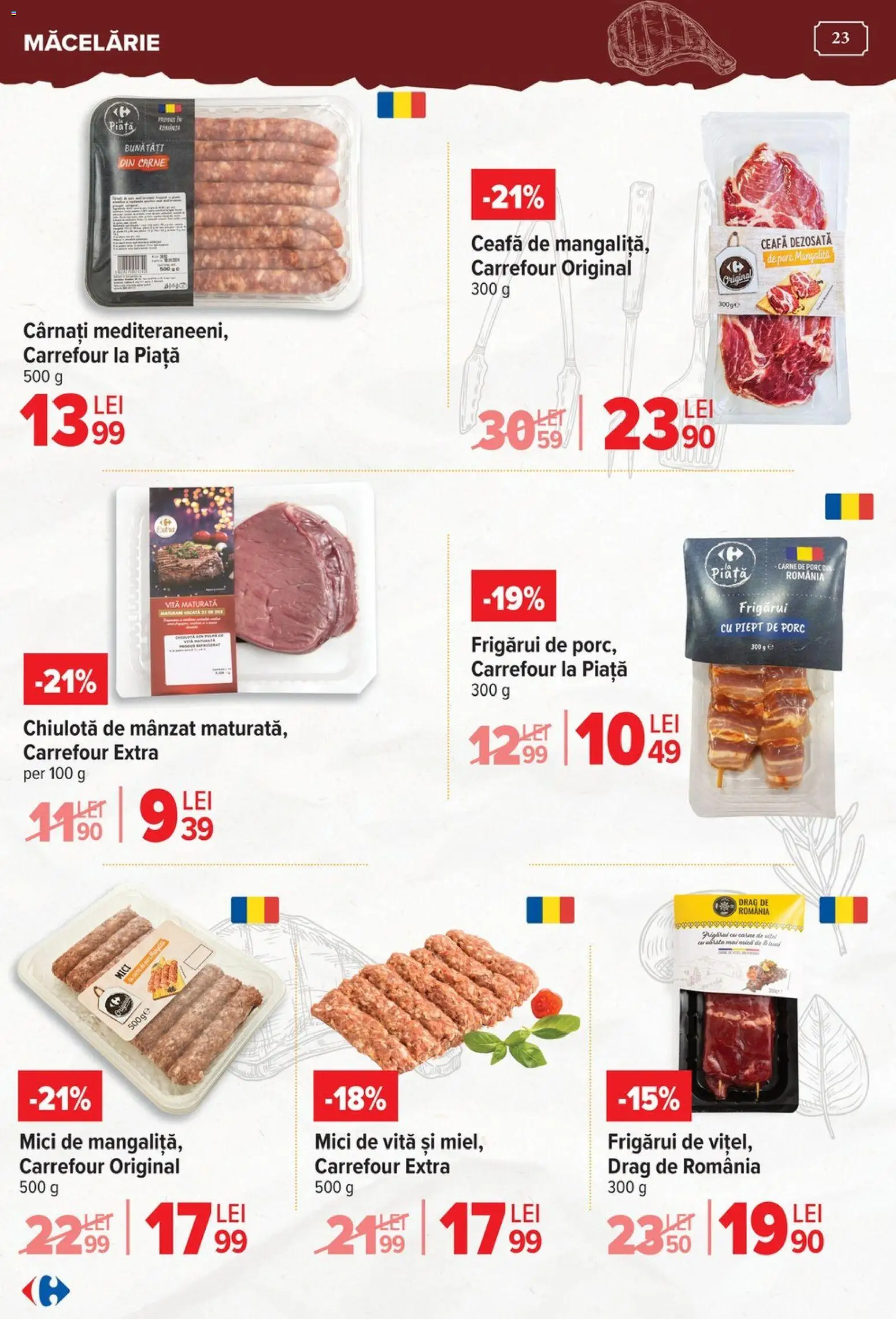 Noul catalog Carrefour – valabil de la 15.04.2026 | Pagină: 23 | Produse: Mici, Cârnați