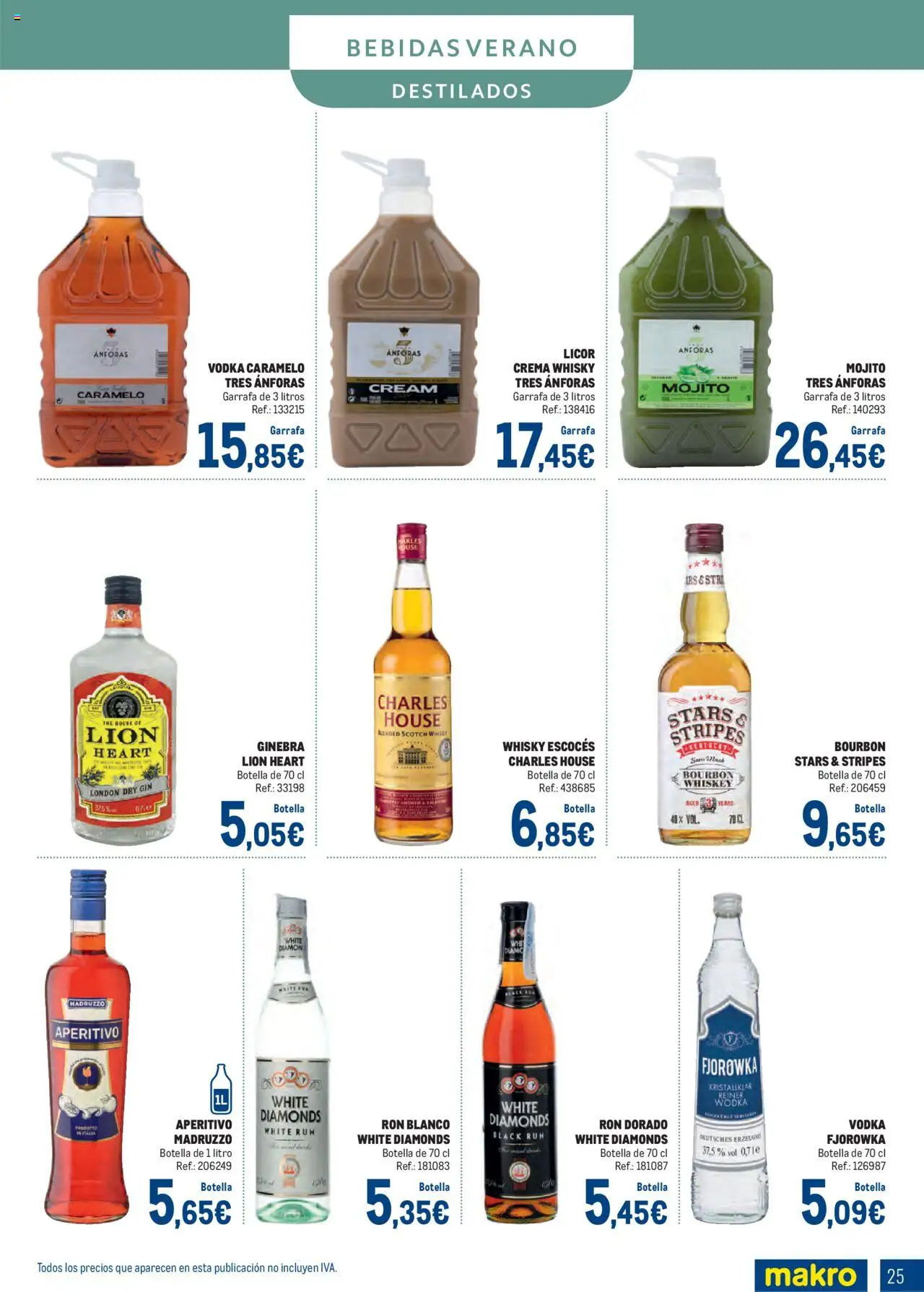 Makro - Bebidas Especial Verano Cataluña │ válido desde el 04.08.2025 | Página: 25 | Productos: Ginebra, Crema, Vodka, Μανέστρα