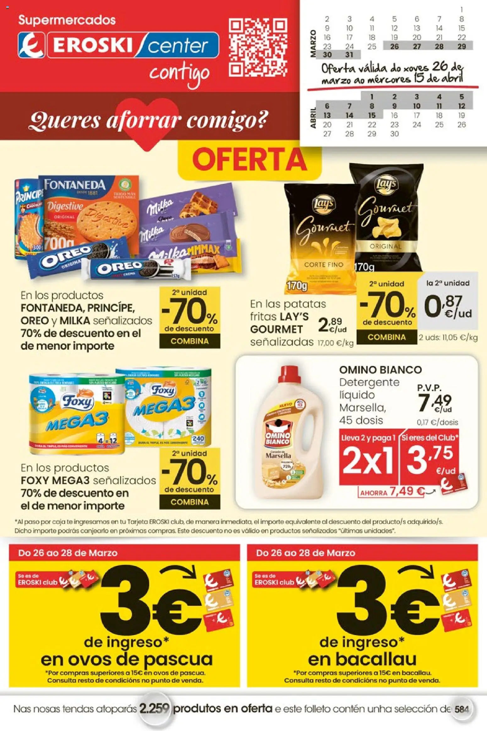 Eroski Quieres ahorrar conmigo │ válido desde el 26.03.2026 | Página: 1 | Productos: Detergente, Té, Detergente líquido, Caja