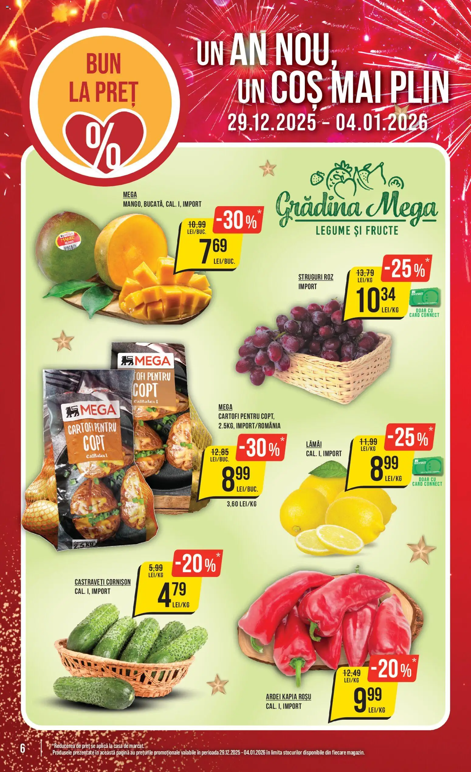 Noul catalog Mega Image – valabil de la 29.12.2025 | Pagină: 6 | Produse: Struguri, Ardei, Castraveți, Legume