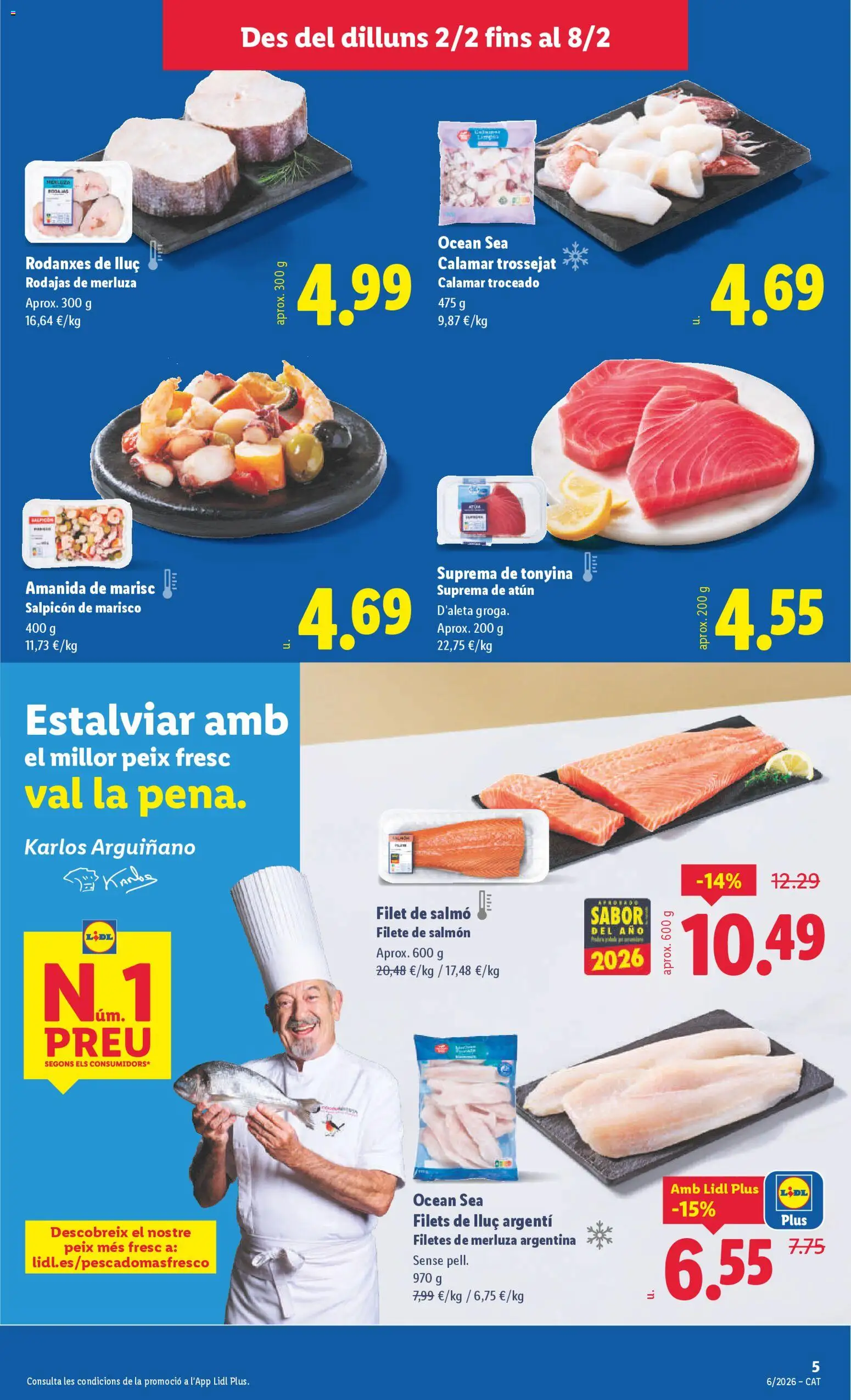 Lidl folleto │ válido desde el 02.02.2026 | Página: 5 | Productos: Filetes de merluza, Παιχνίδια, Filete