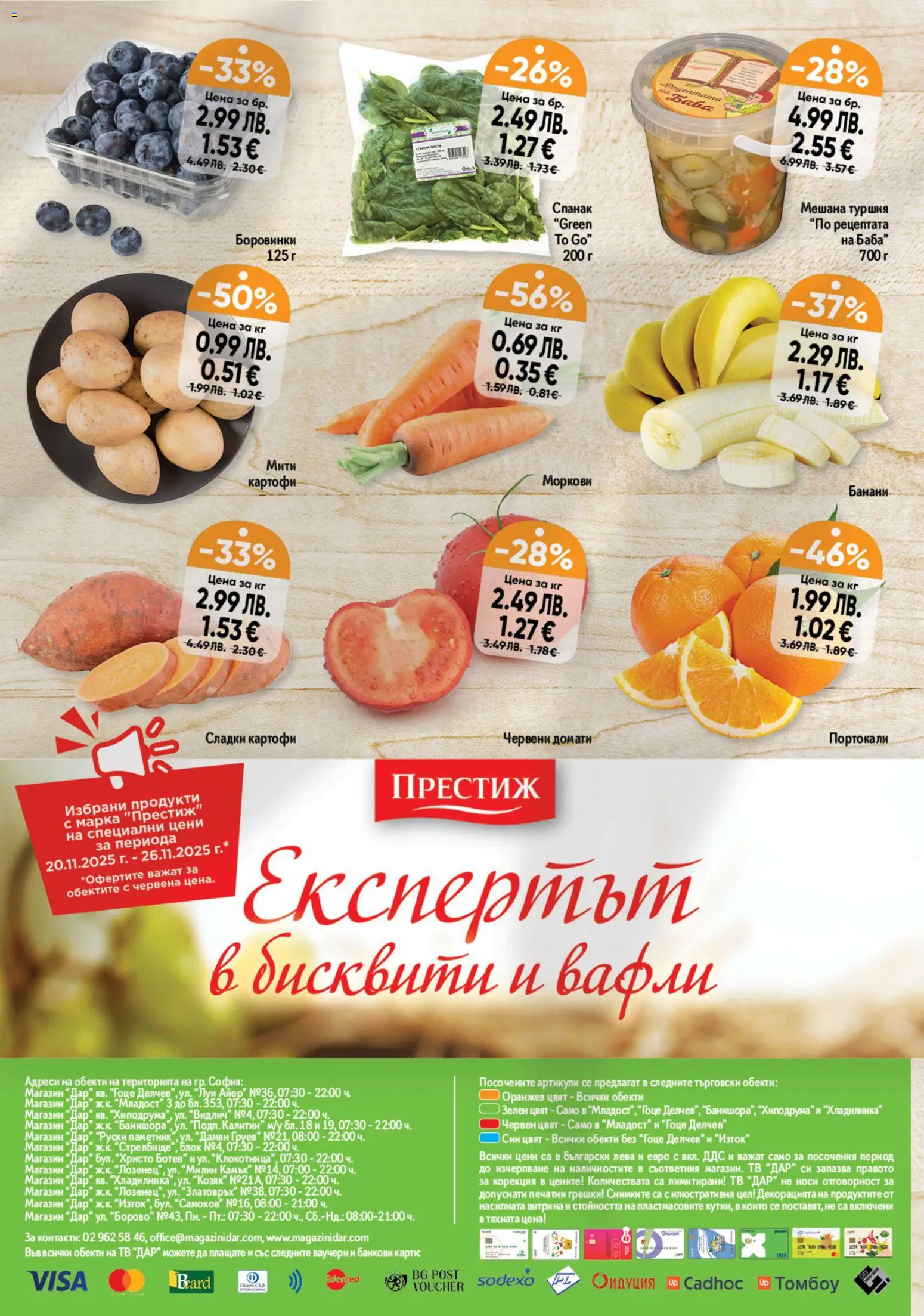 {H1} | Страница: 15 | Продукти: Картофи, Тв, Портокали, Спанак