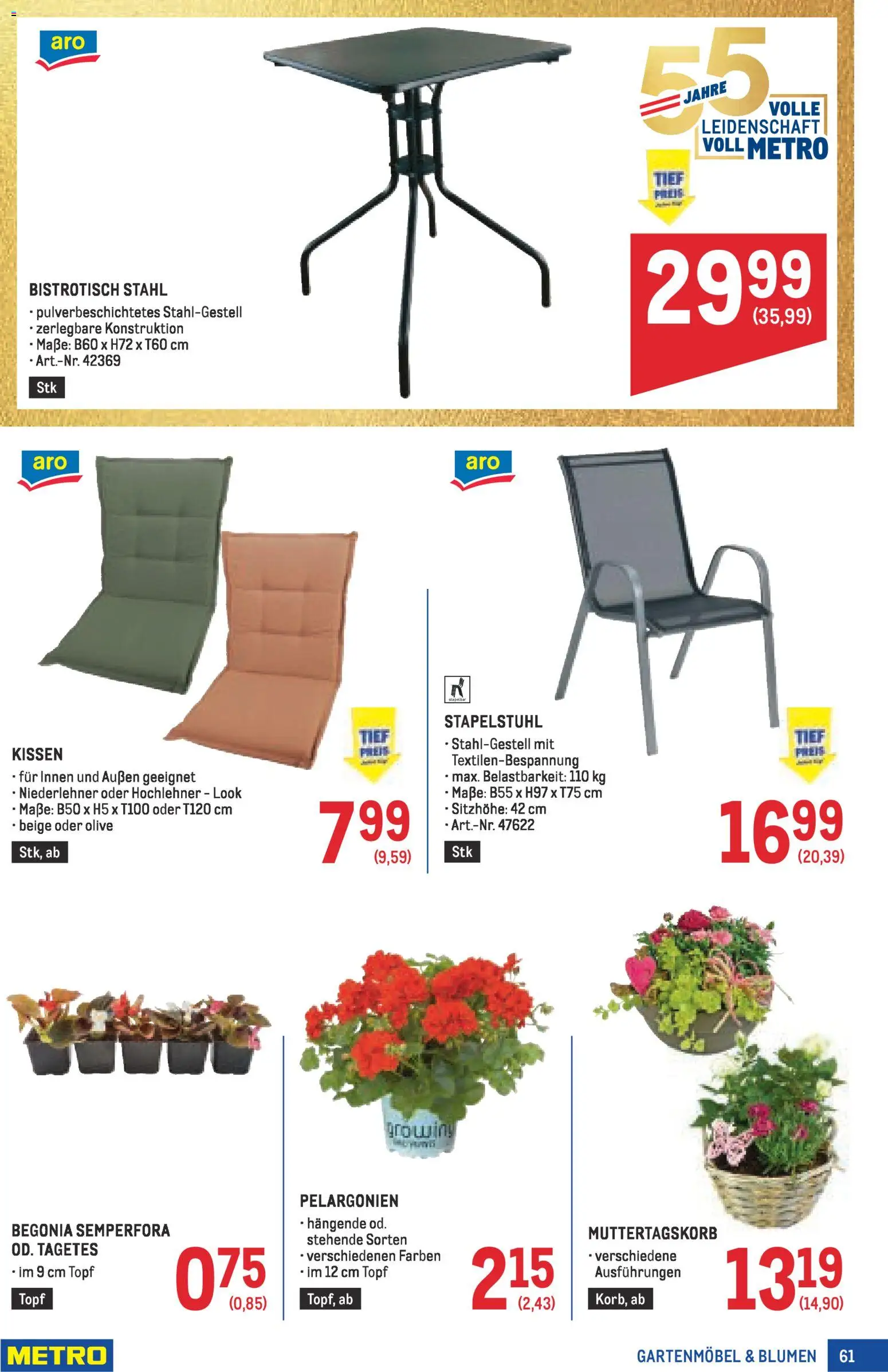 Metro angebote Profi gültig ab 30.04.2026 | Seite: 61 | Produkte: Kissen, Gartenmöbel