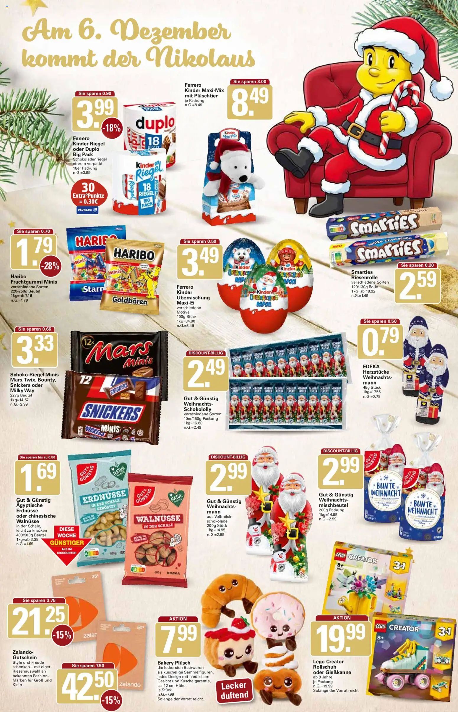 WEZ Prospekt – gültig ab 01.12.2025 | Seite: 11 | Produkte: Erdnüsse, Haribo, Schokolade, Snickers