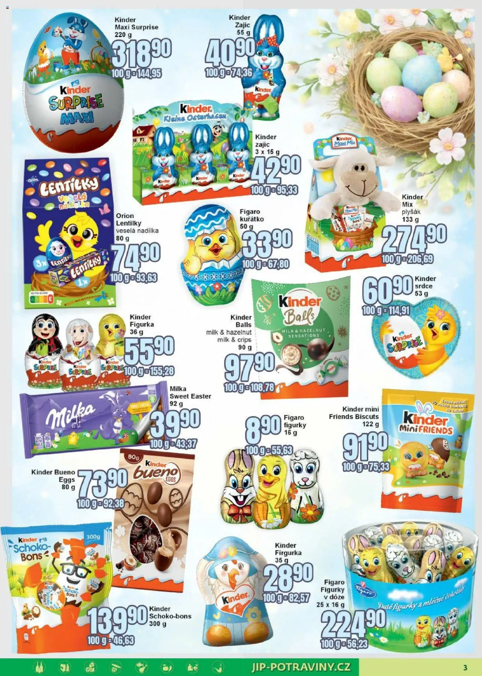 Jip leták od 11.03.2026 | Strana: 3 | Produkty: Kinder surprise maxi, Figurky, Lentilky, Plyšák